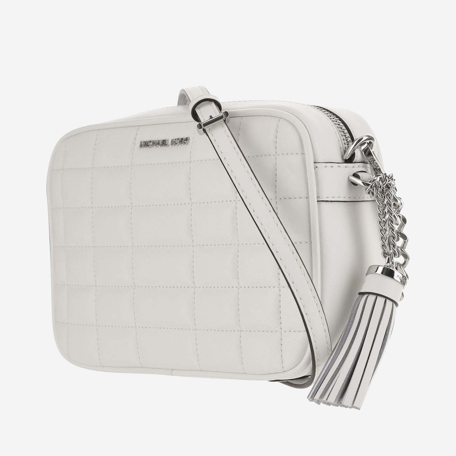Shop Michael Kors Camera Bag Jet Set In White