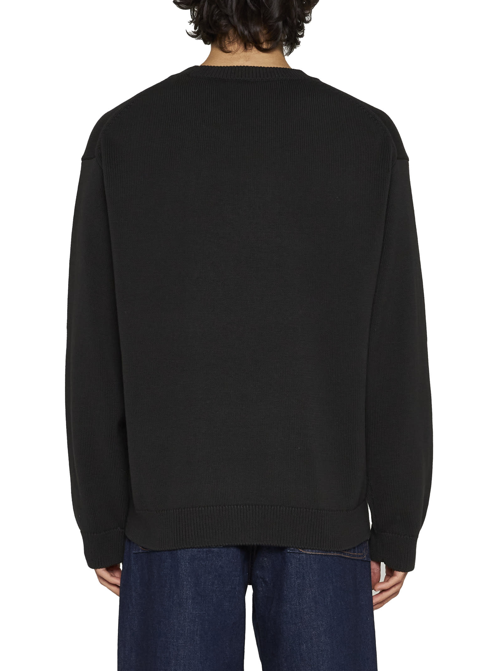 Kenzo Boke Flower Wool Sweater In Black