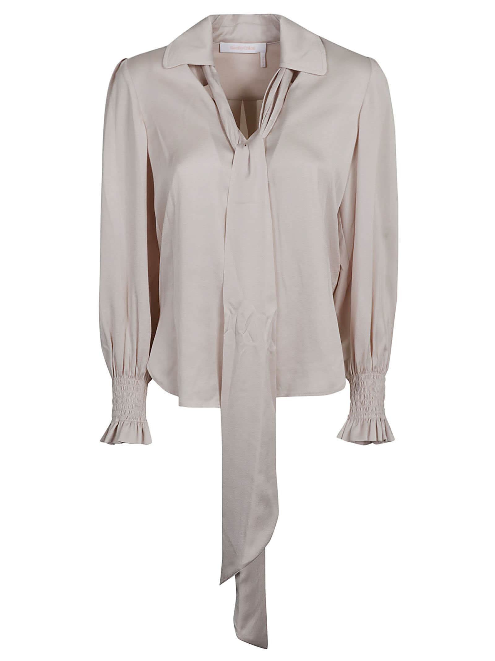 See by Chloé Ruffled Cuff Scarfed Blouse
