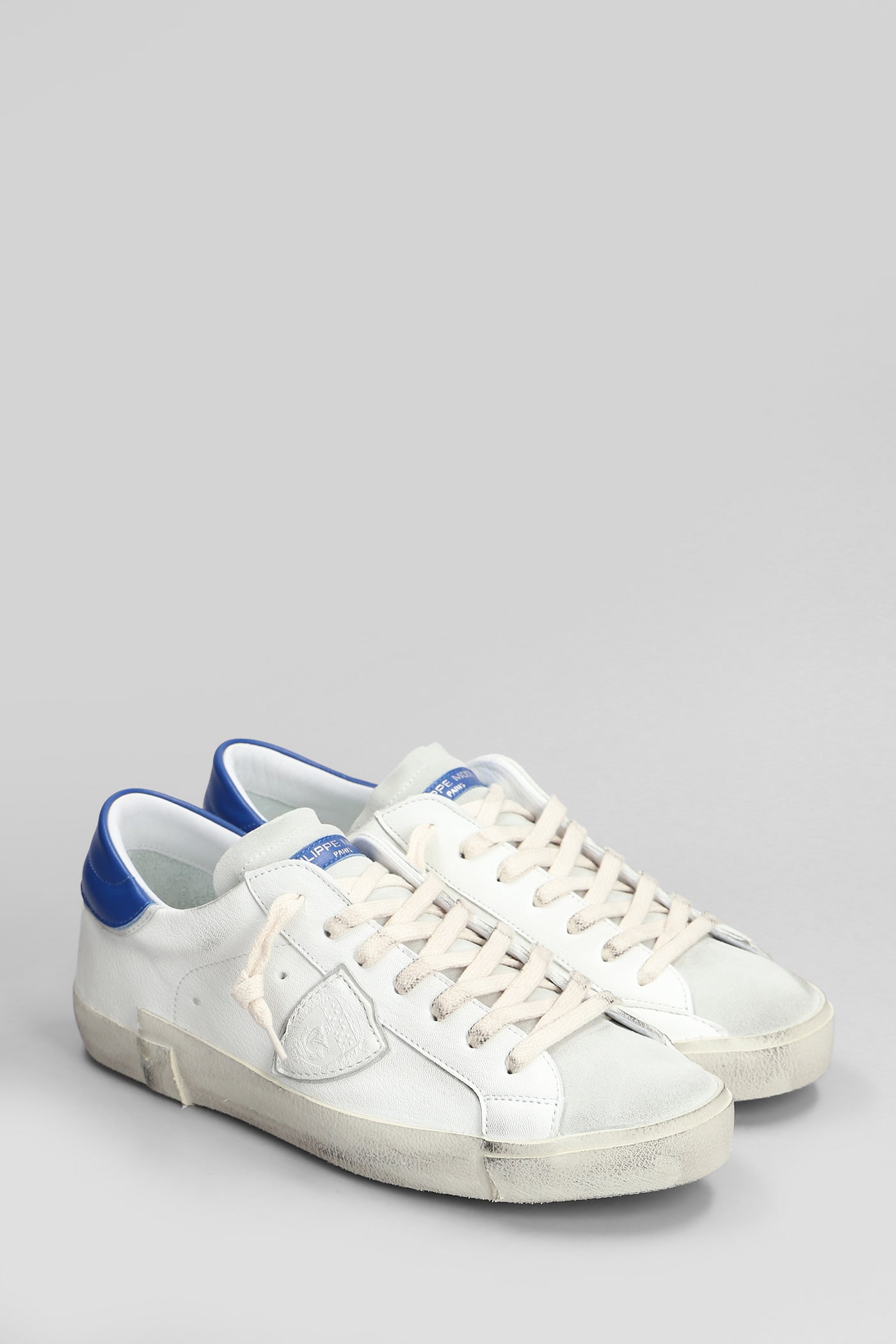Philippe Model Sneaker Man - Itx Low Man - Electric Blue In White