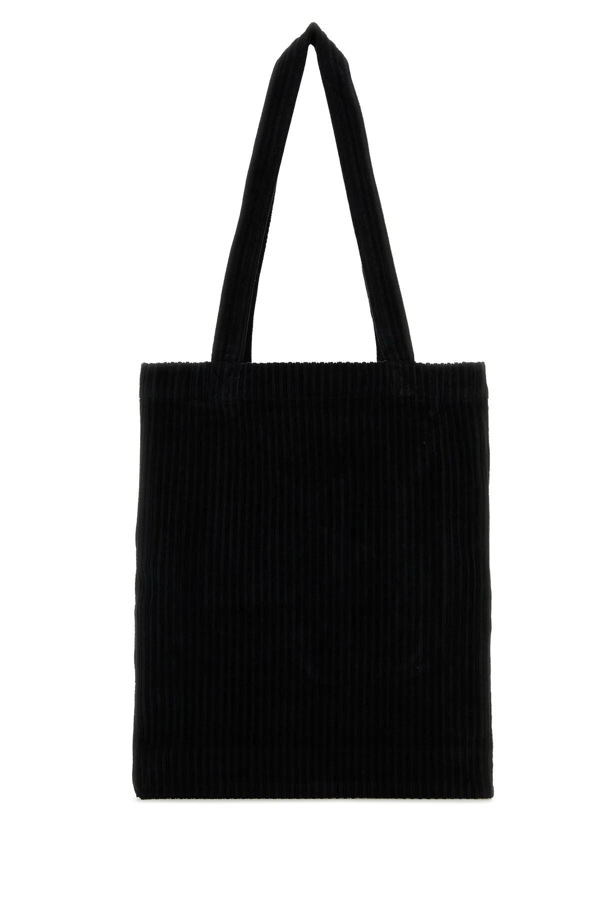 Shop Apc Black Corduroy Lou Shopping Bag