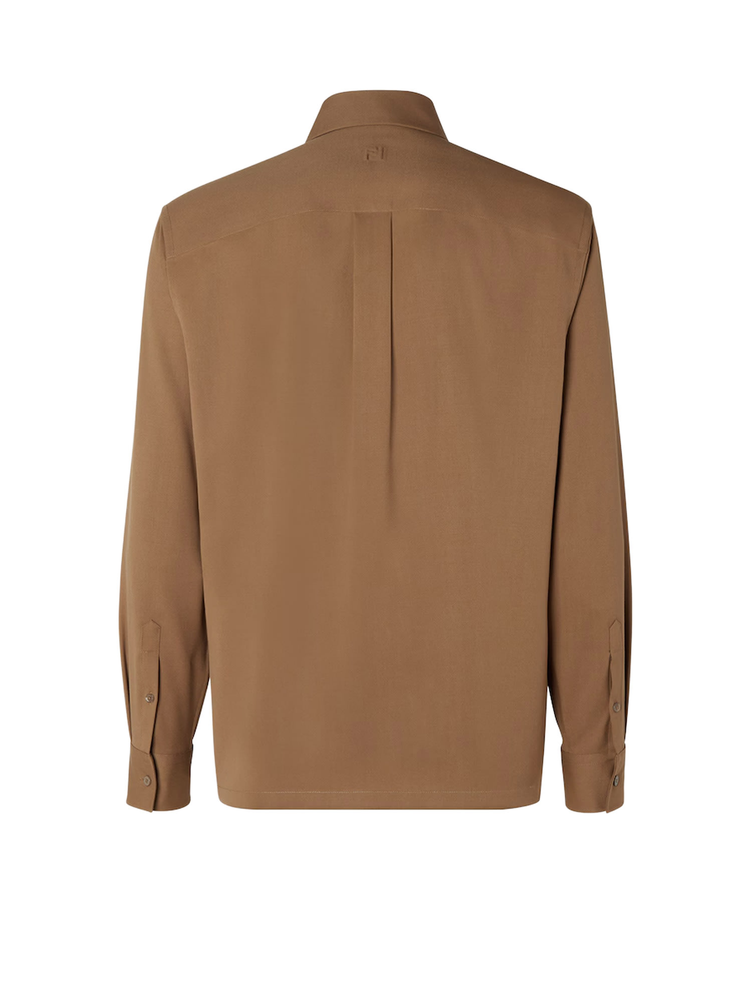 Fendi Rust-colored Wool Shirt In Brown