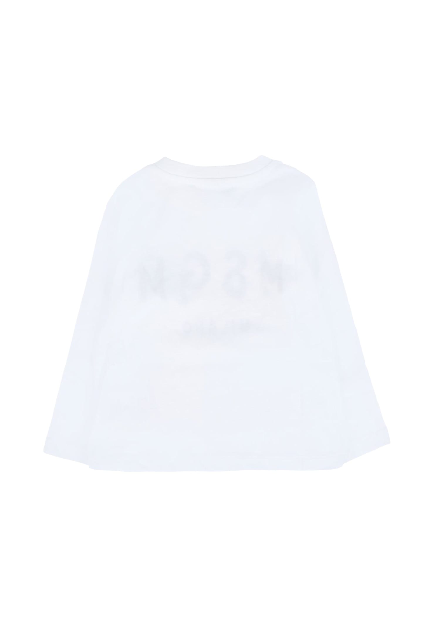 Msgm White T-shirt For Babykids With Logo In White