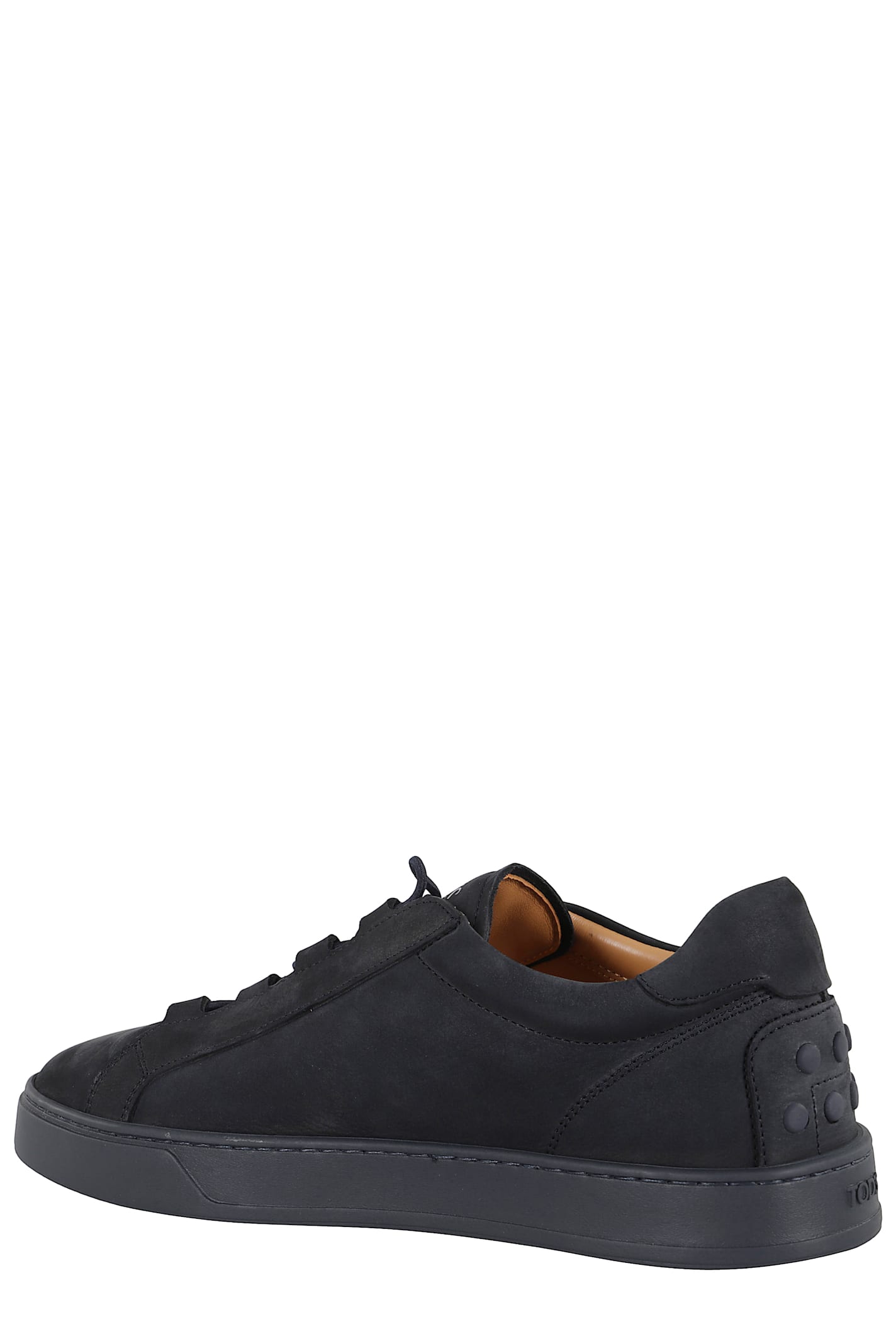 Tod's Low Top Suede Sneakers With Round Toe In Black
