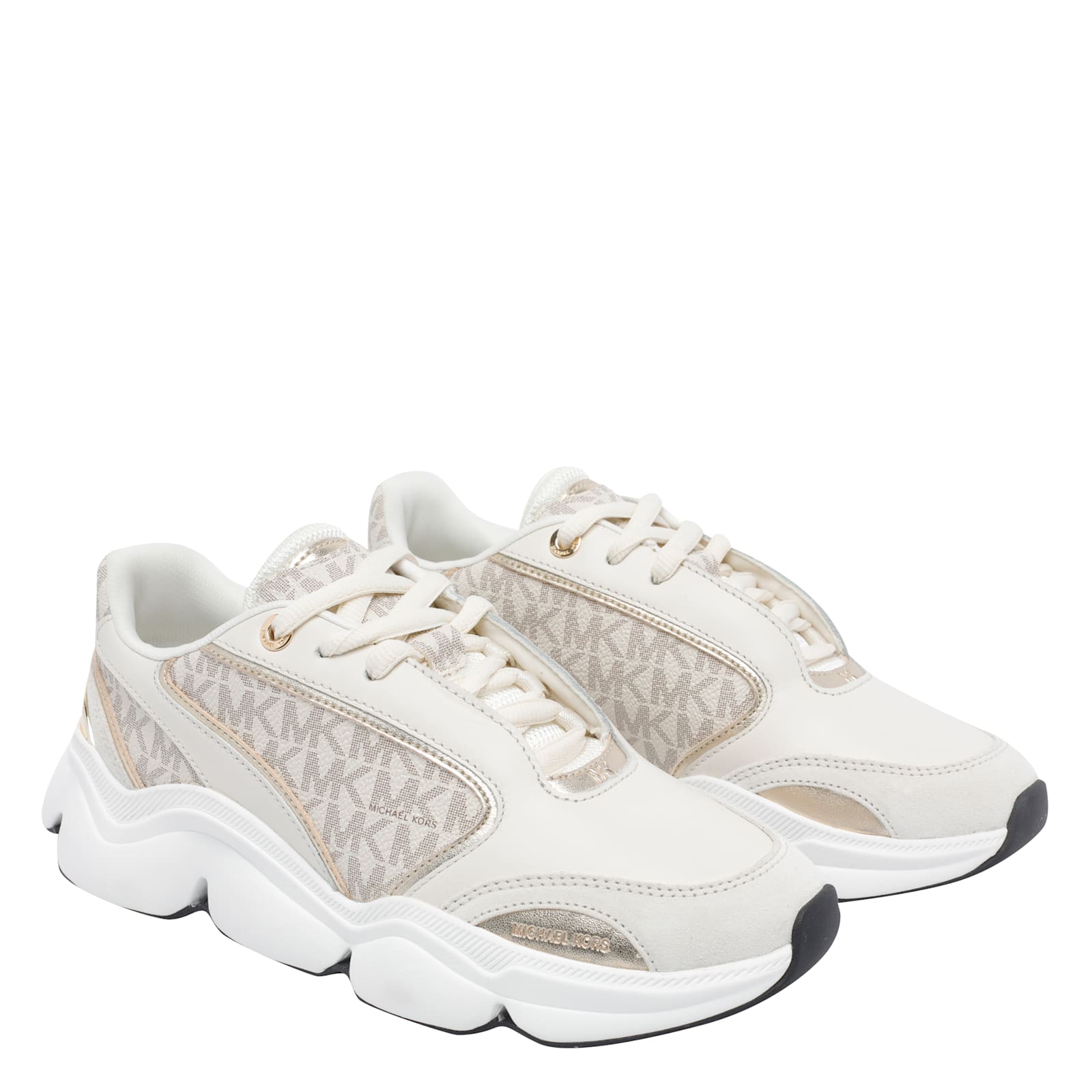 Michael Michael Kors Rennty Logo-panels Chunky Sneakers In White
