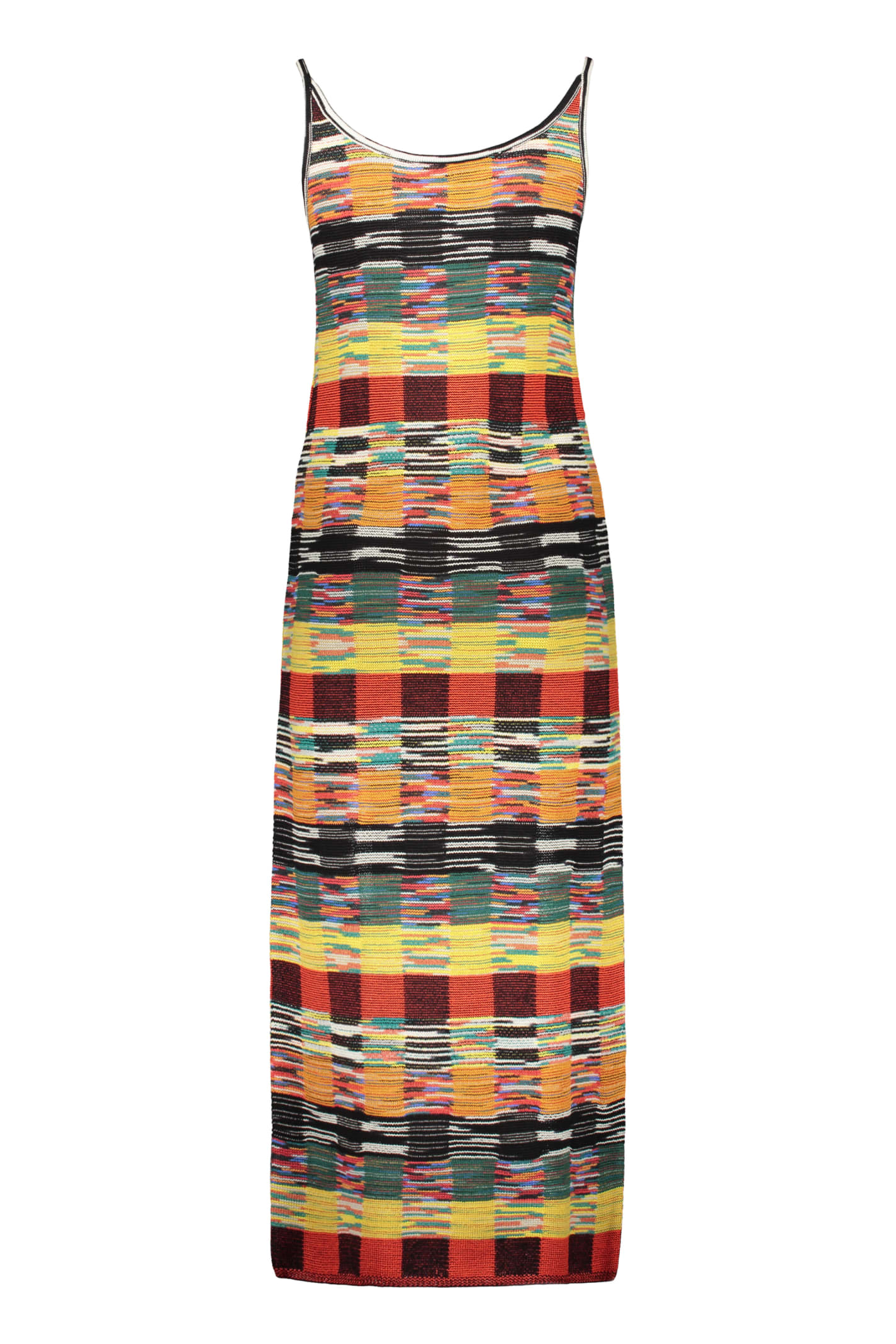 Shop Palm Angels X Missoni Knitted Long Dress In Multicolor