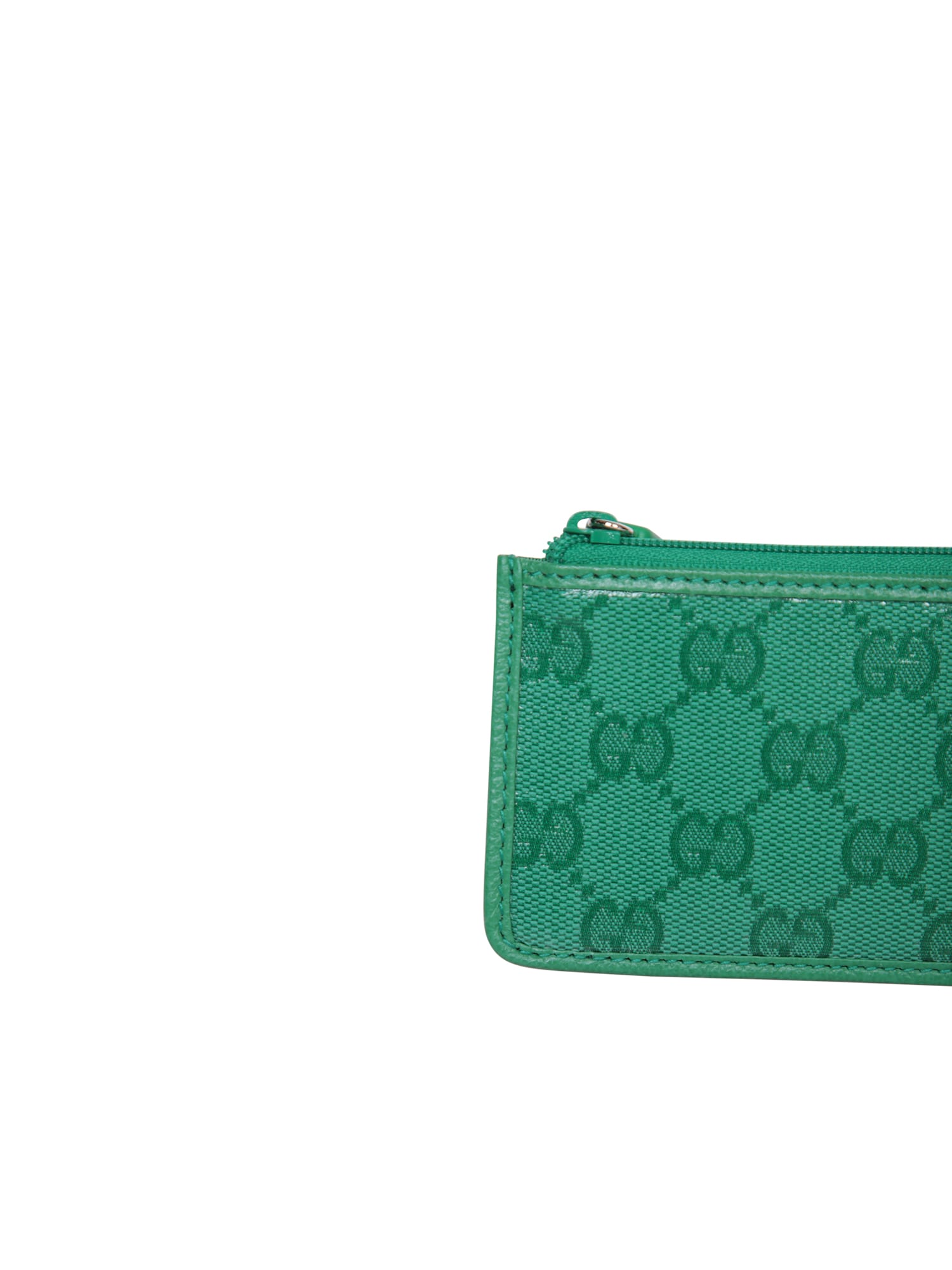 Gucci Green GG Crystal Card Case, GG Canvas