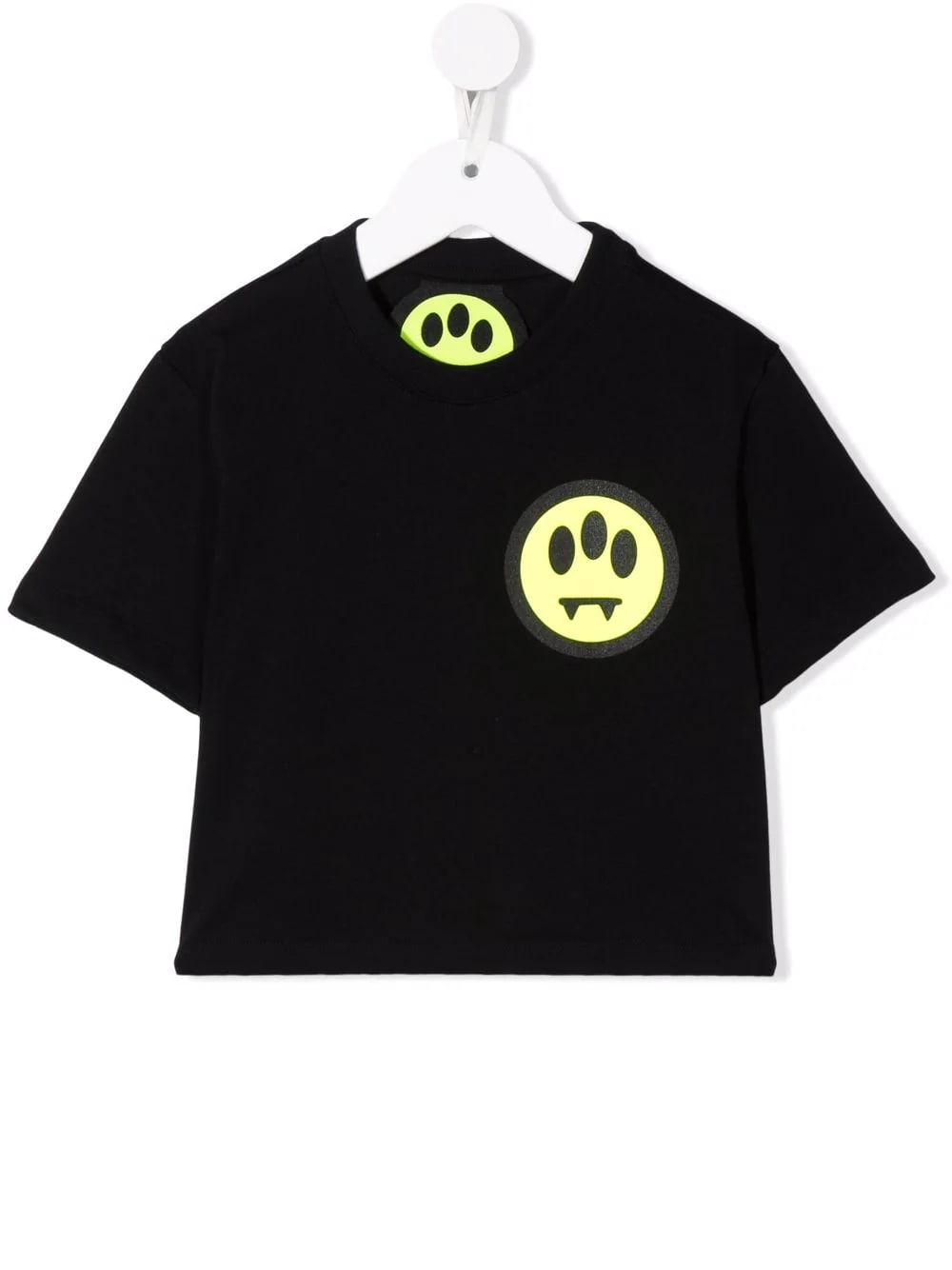 Barrow Kids Black Crop T-shirt With Logo On The Bottom