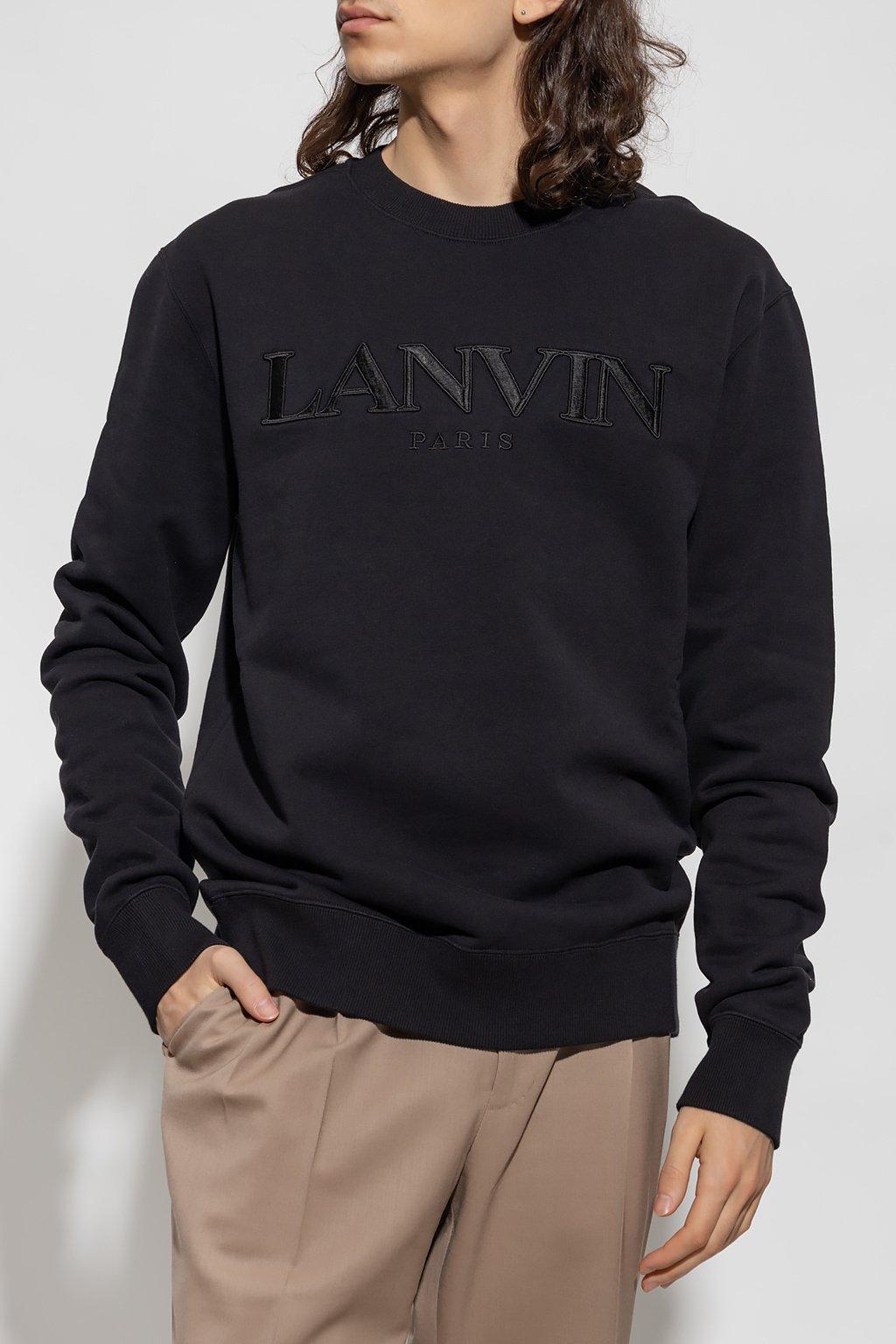 Shop Lanvin Logo Embroidered Crewneck Sweatshirt