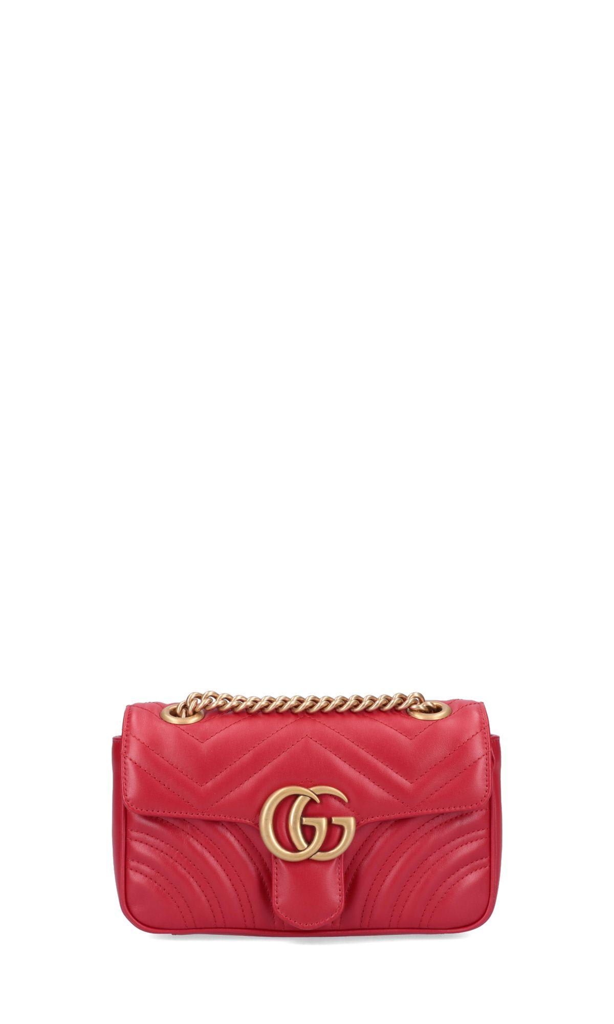 Shop Gucci Gg Marmont Shoulder Bag In Red