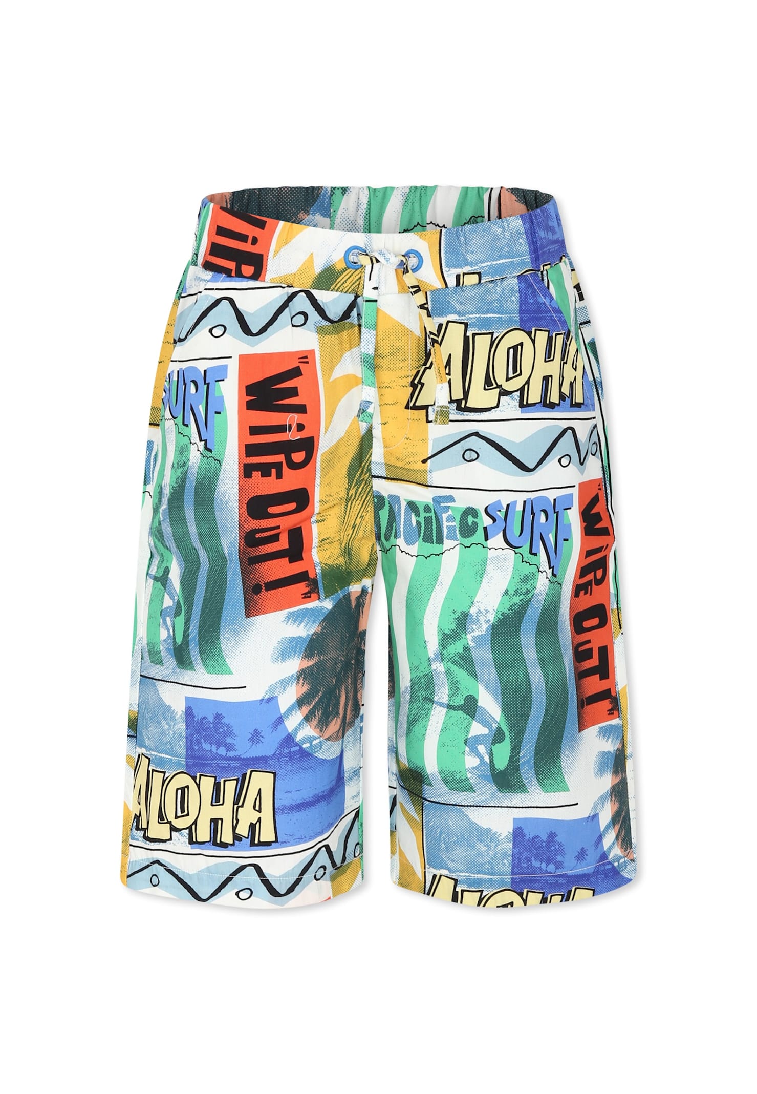 Stella Mccartney Multicolor Shorts For Boy With Surf Print In Multicolor