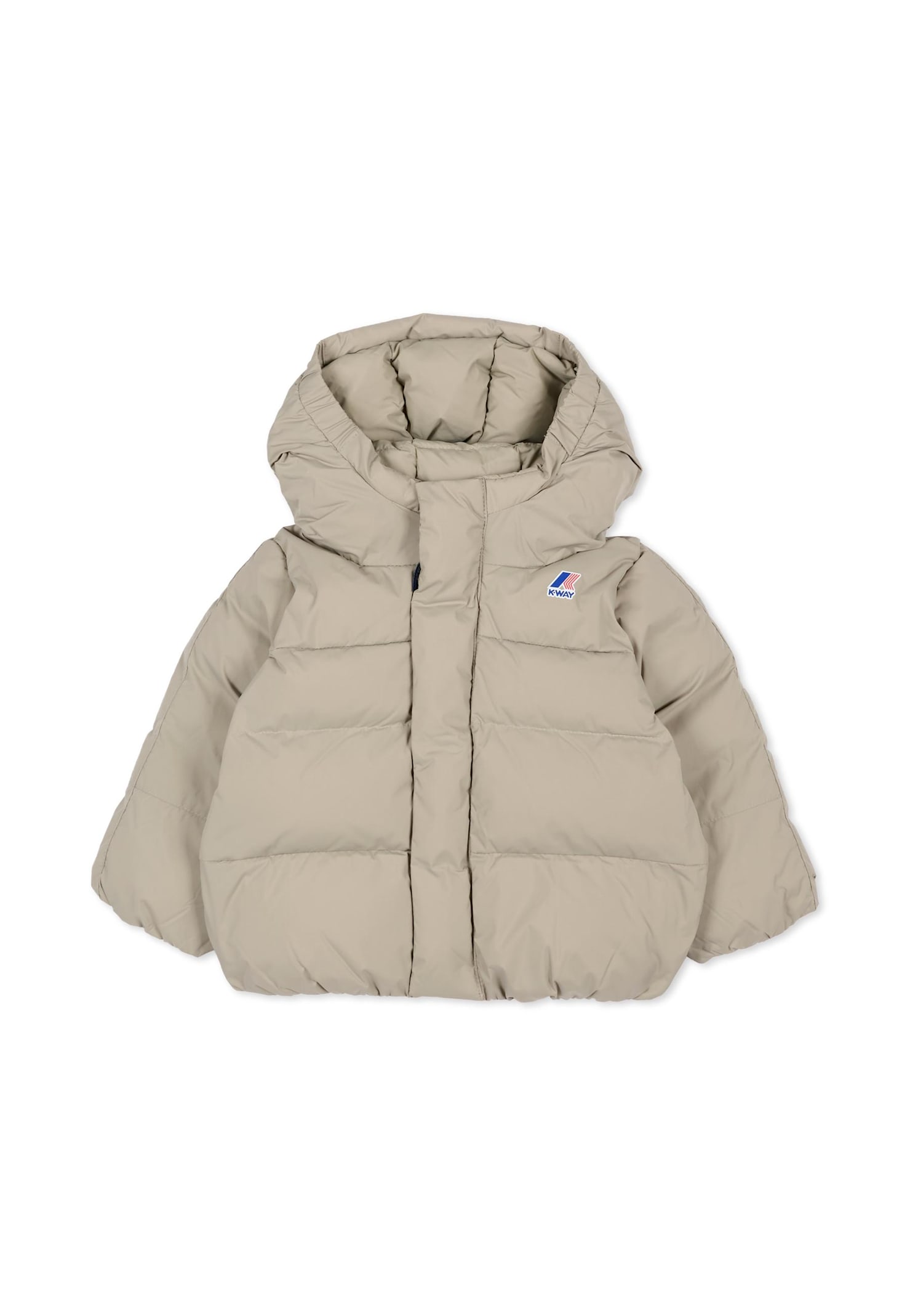 K-way Beige Down Jacket For Baby Boy In Neutral