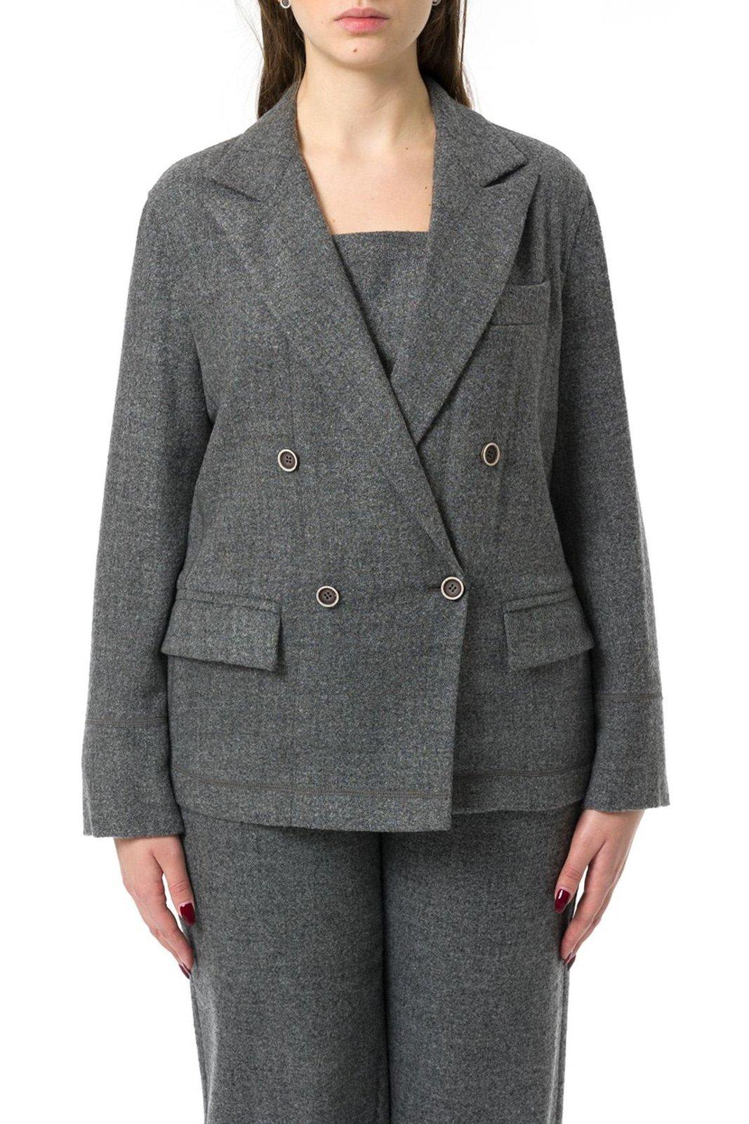 Double-breasted Straight Hem Blazer Emporio Armani