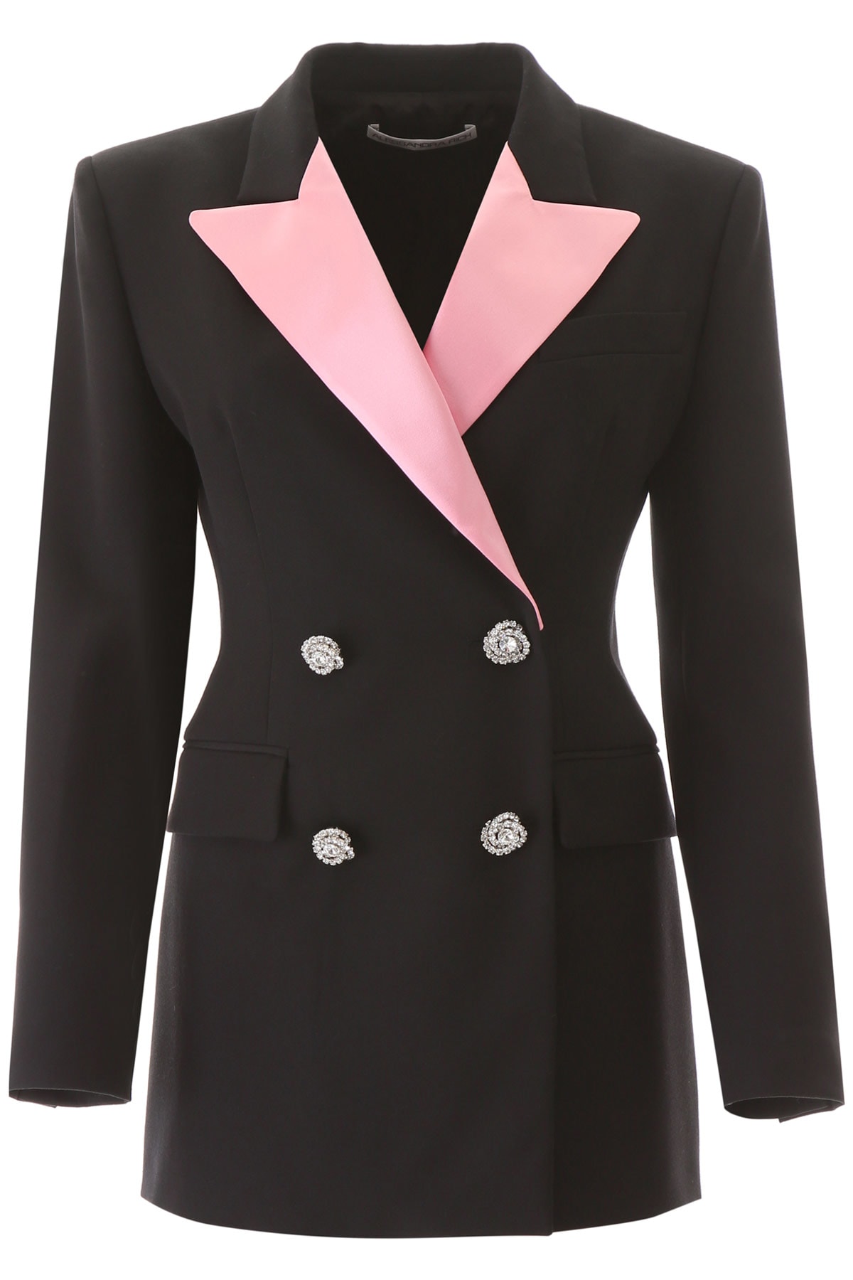 ALESSANDRA RICH JACKET WITH PINK LAPEL,11331368