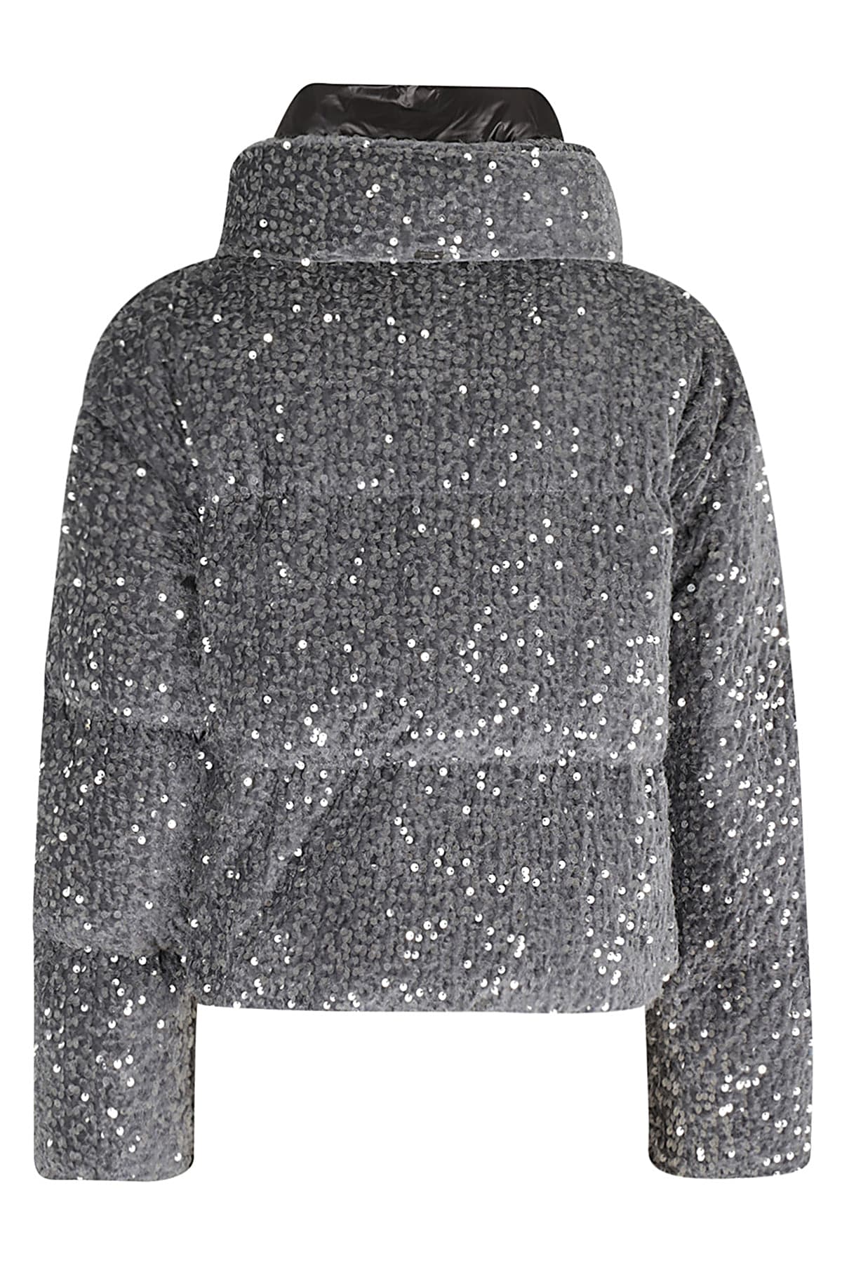 Shop Herno Cappa In Velluto Paillettes In Grigio Perla