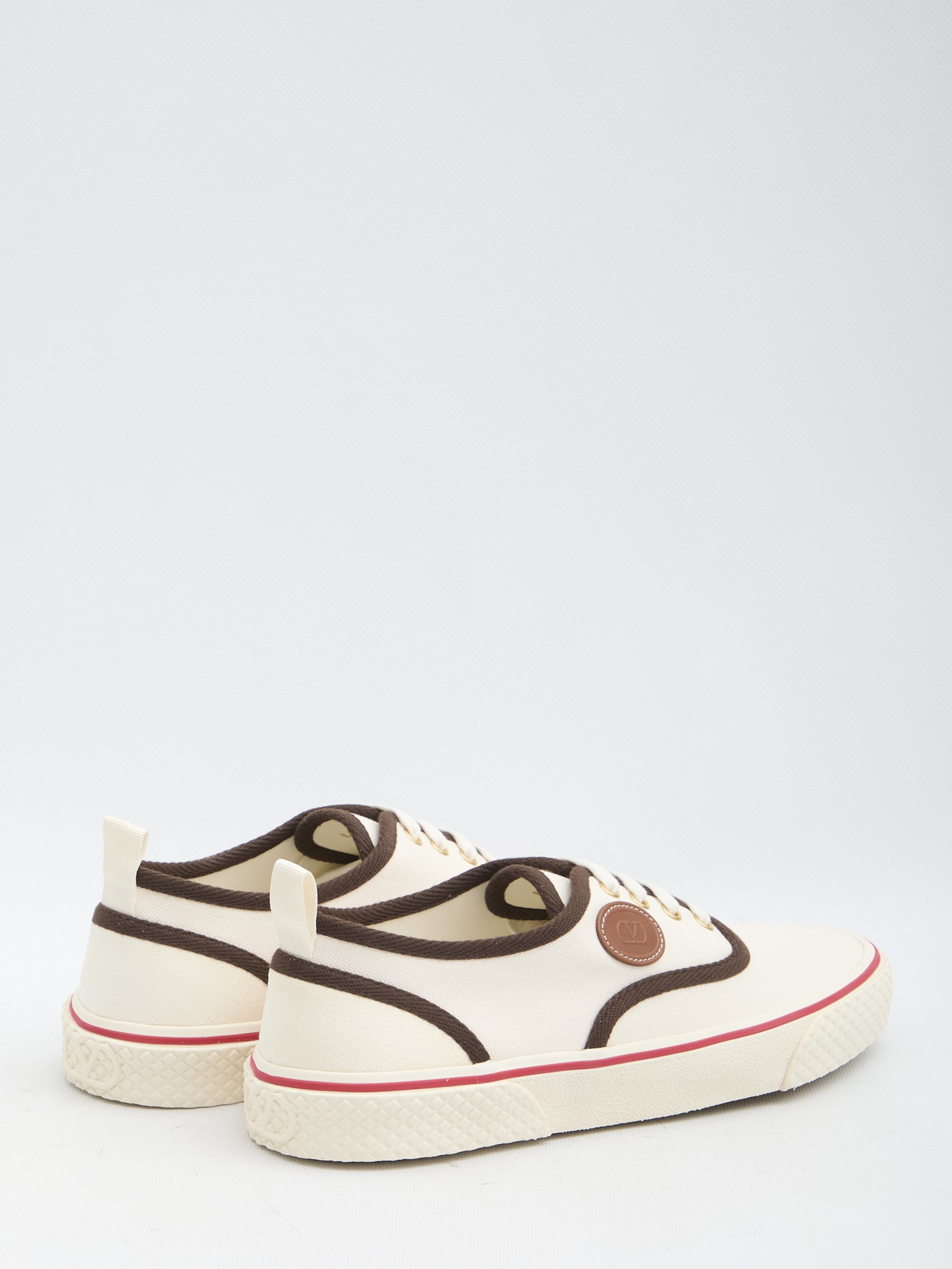 Valentino Nojoke Canvas Sneakers With Contrasting Profiles In White
