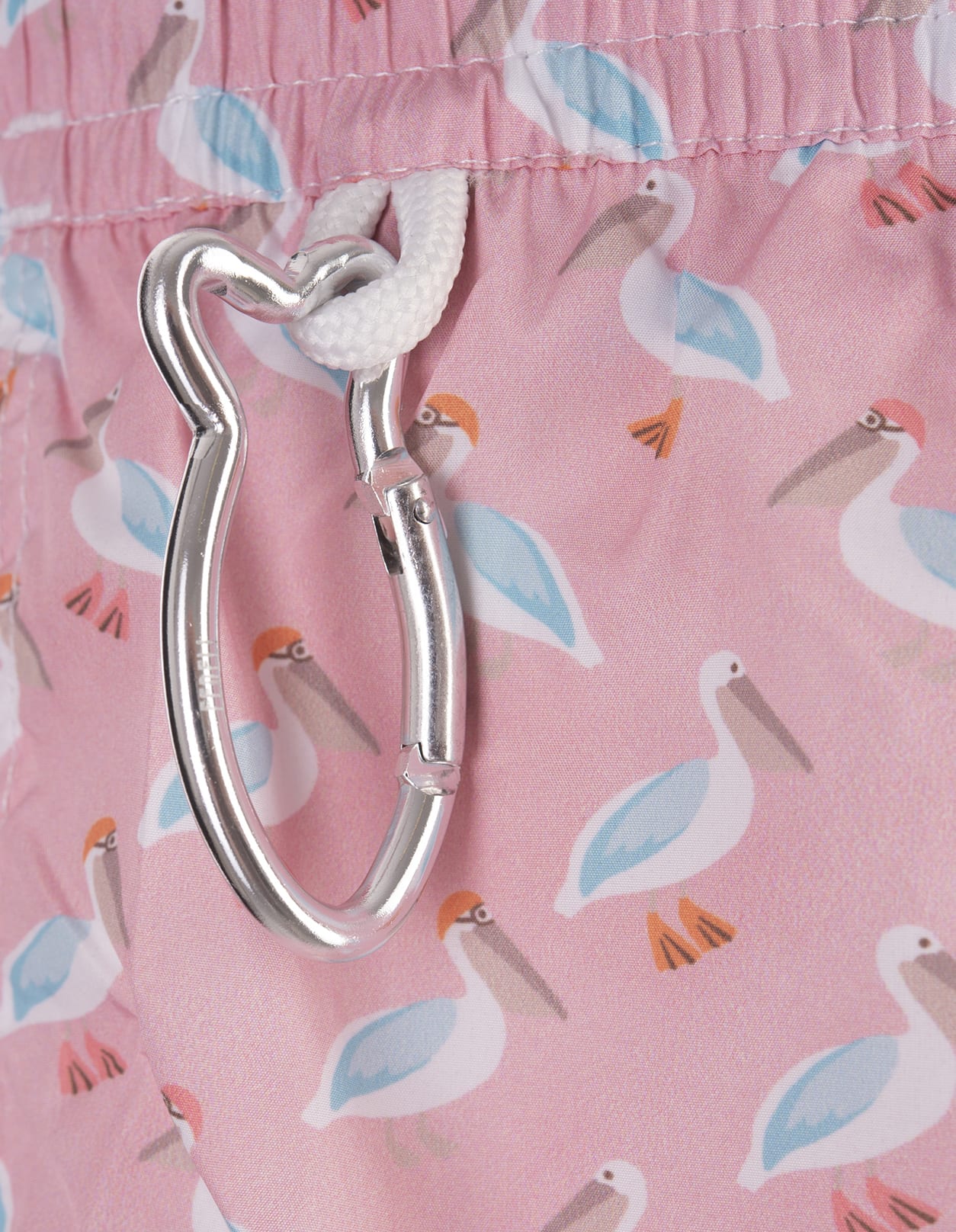 Shop Fedeli Pink Swim Shorts With Pelican Pattern