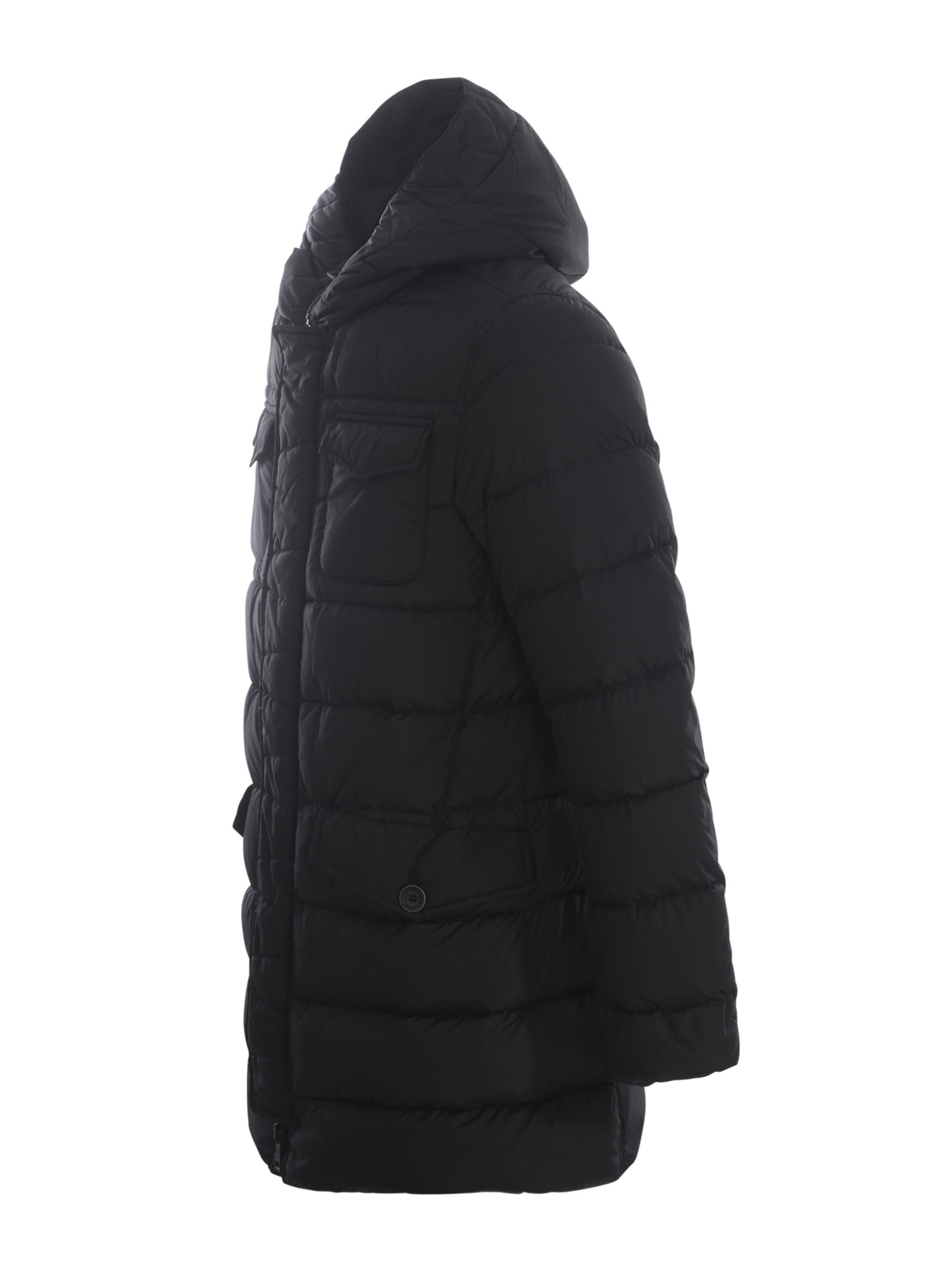 Shop Herno Down Jacket  In Nylon In Black