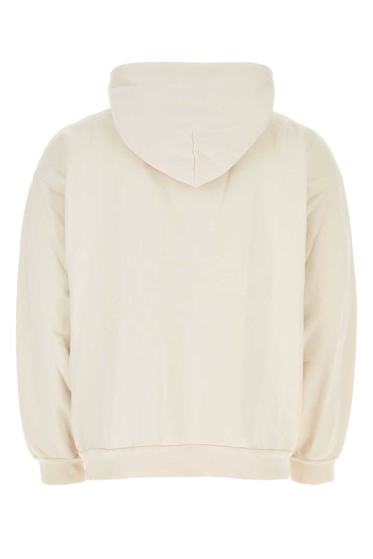 Balenciaga Ivory Cotton Sweatshirt In Ecrublack