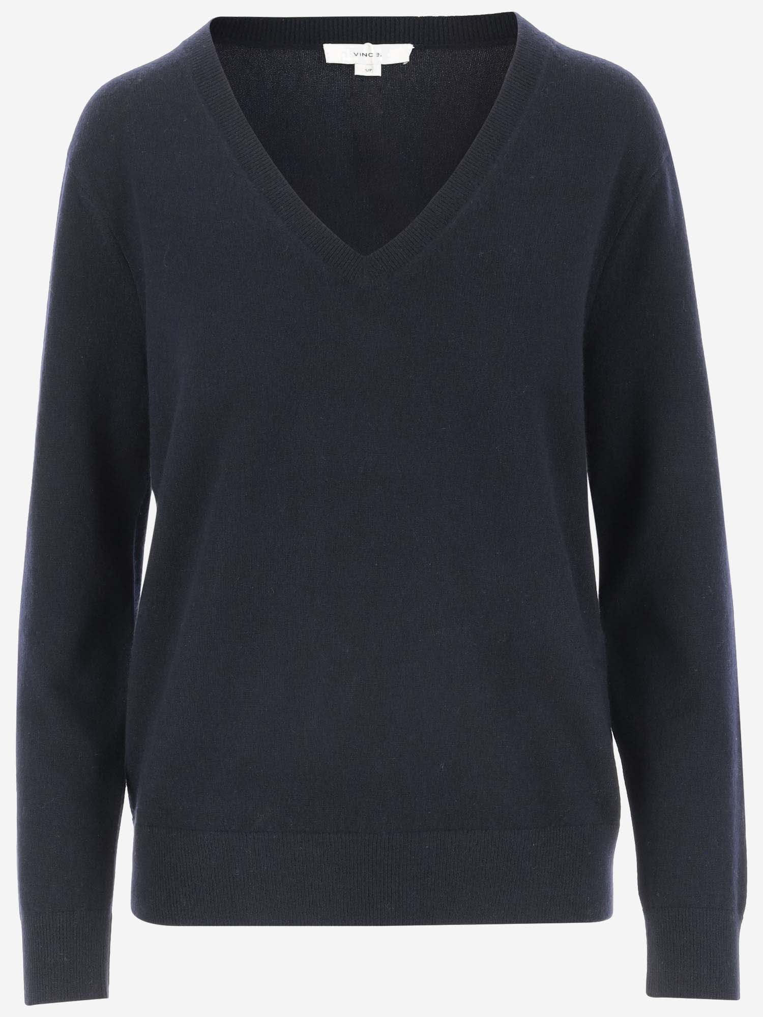 Vince Weekend V-neck Cashmere Pullover Sweater In Blue