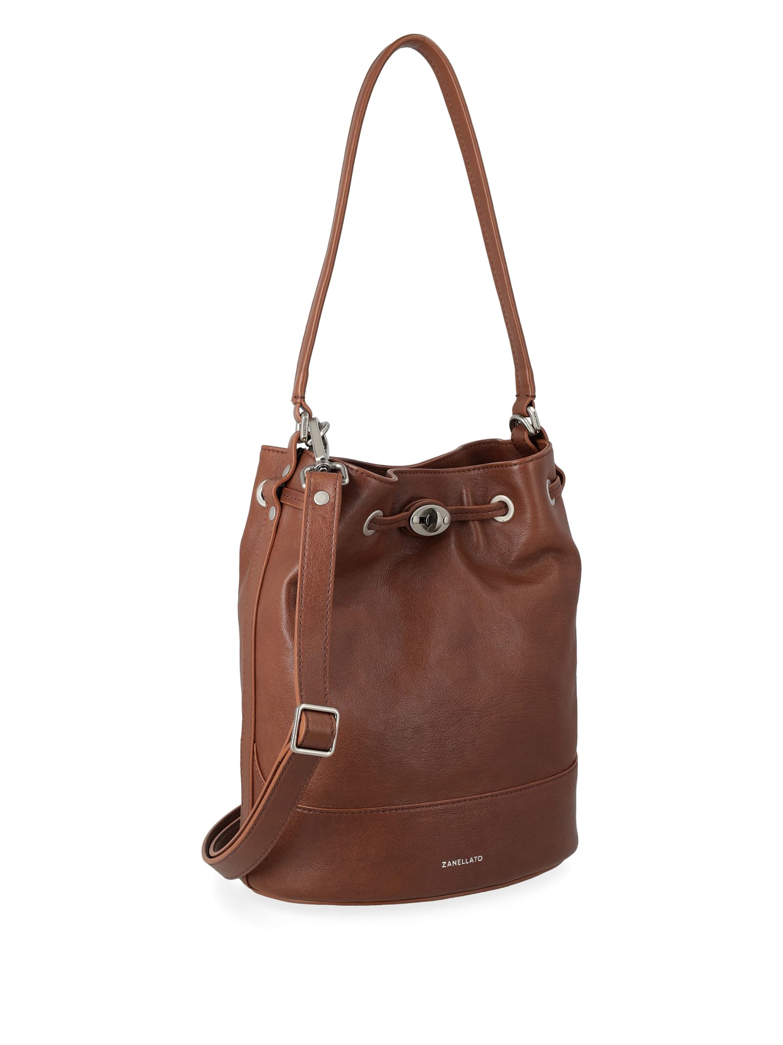 Zanellato Leather Shoulder Bag Adjustable Strap In Brown