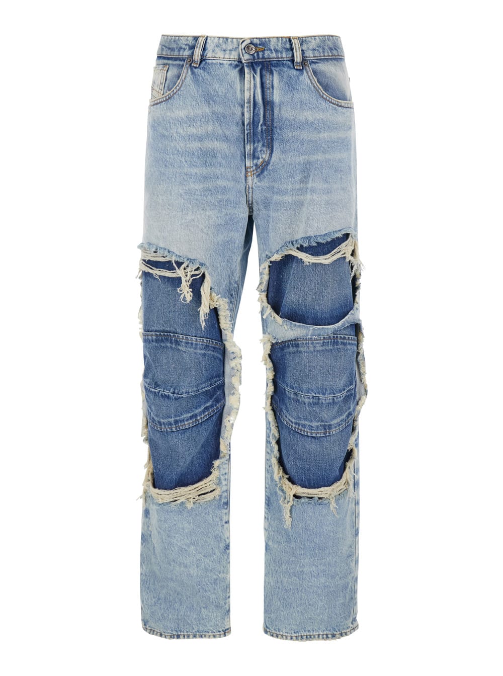 Shop Diesel D - Fire Loose Jeans In Light Blue