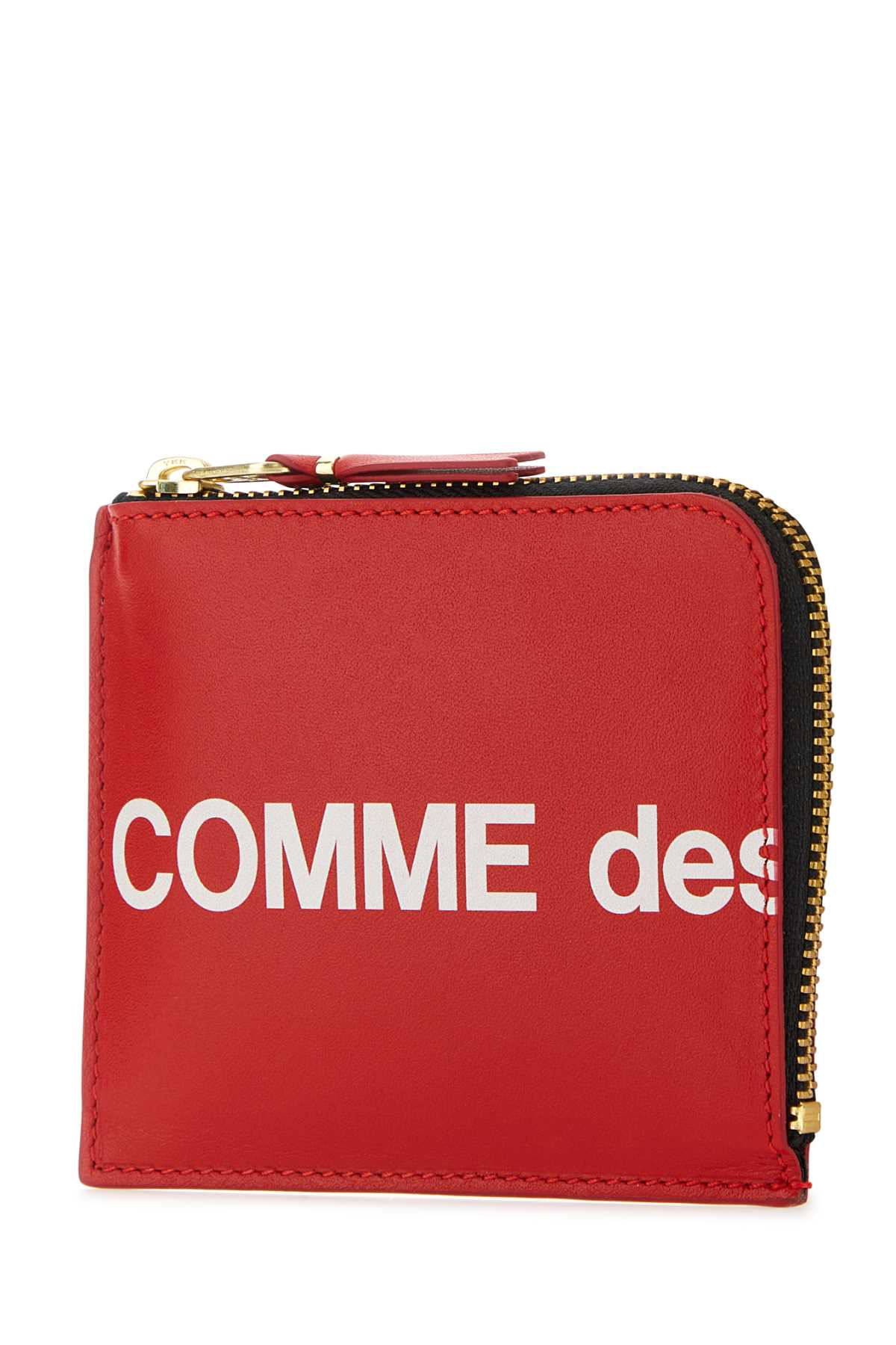 Shop Comme Des Garçons Red Leather Coin Case