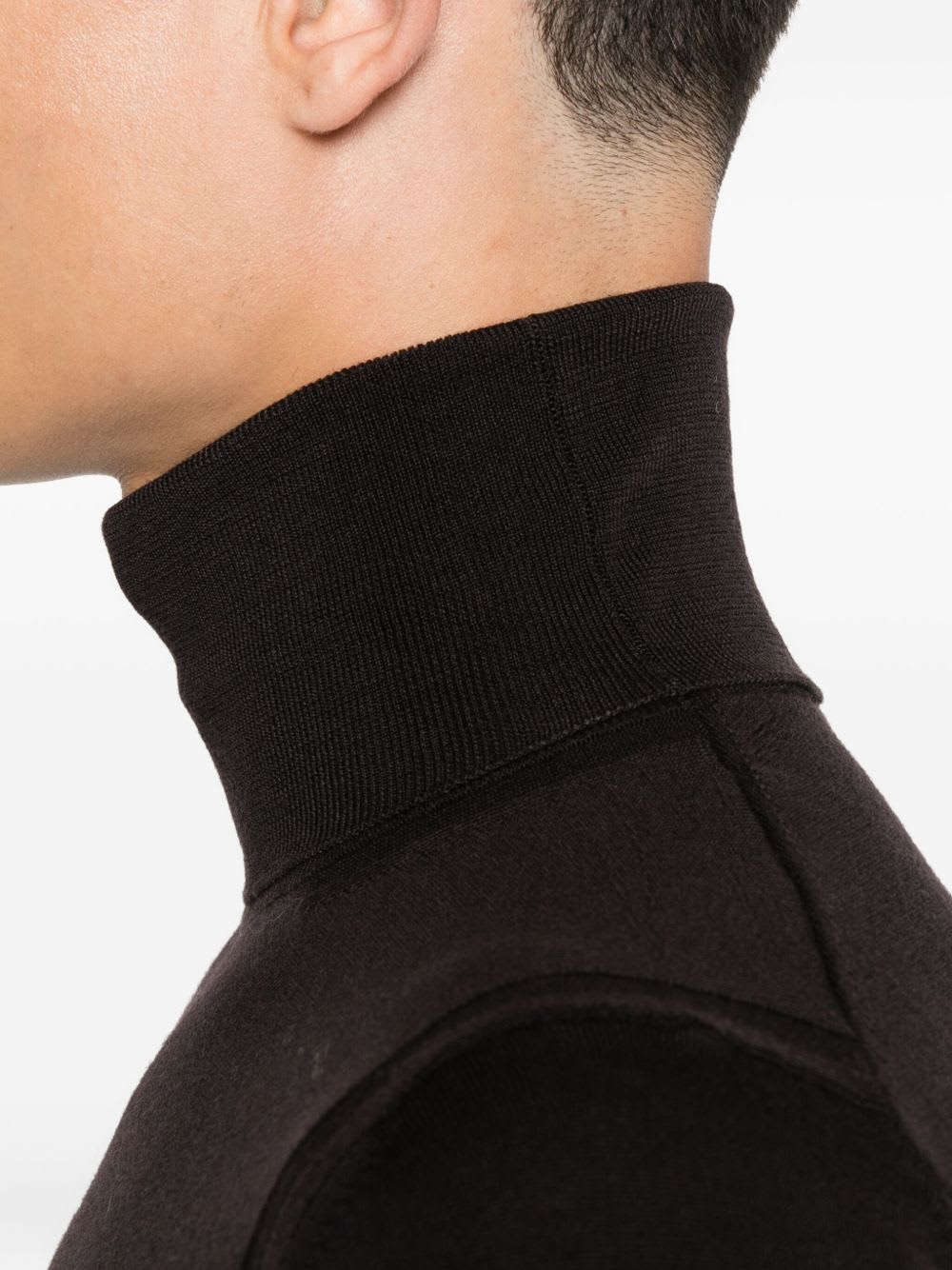 Paolo Pecora Wool Turtleneck Sweater In Black