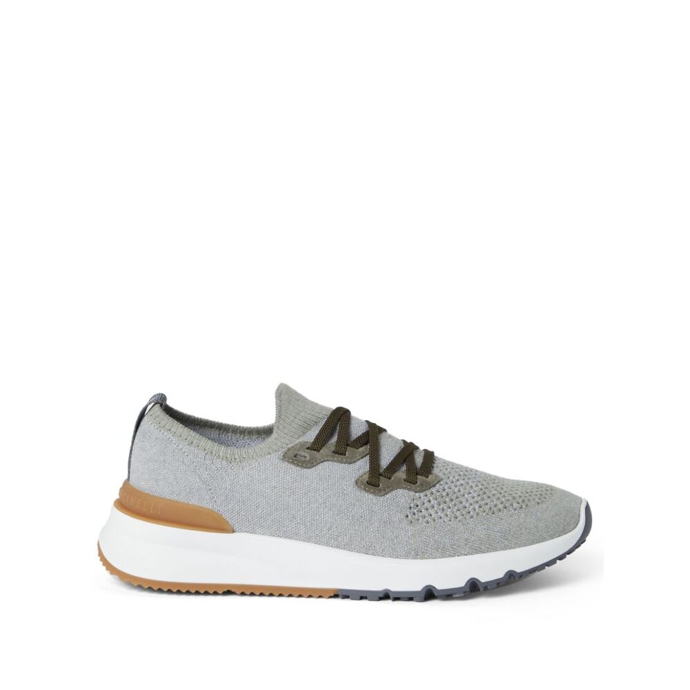 Shop Brunello Cucinelli Sneaker In Grey/green