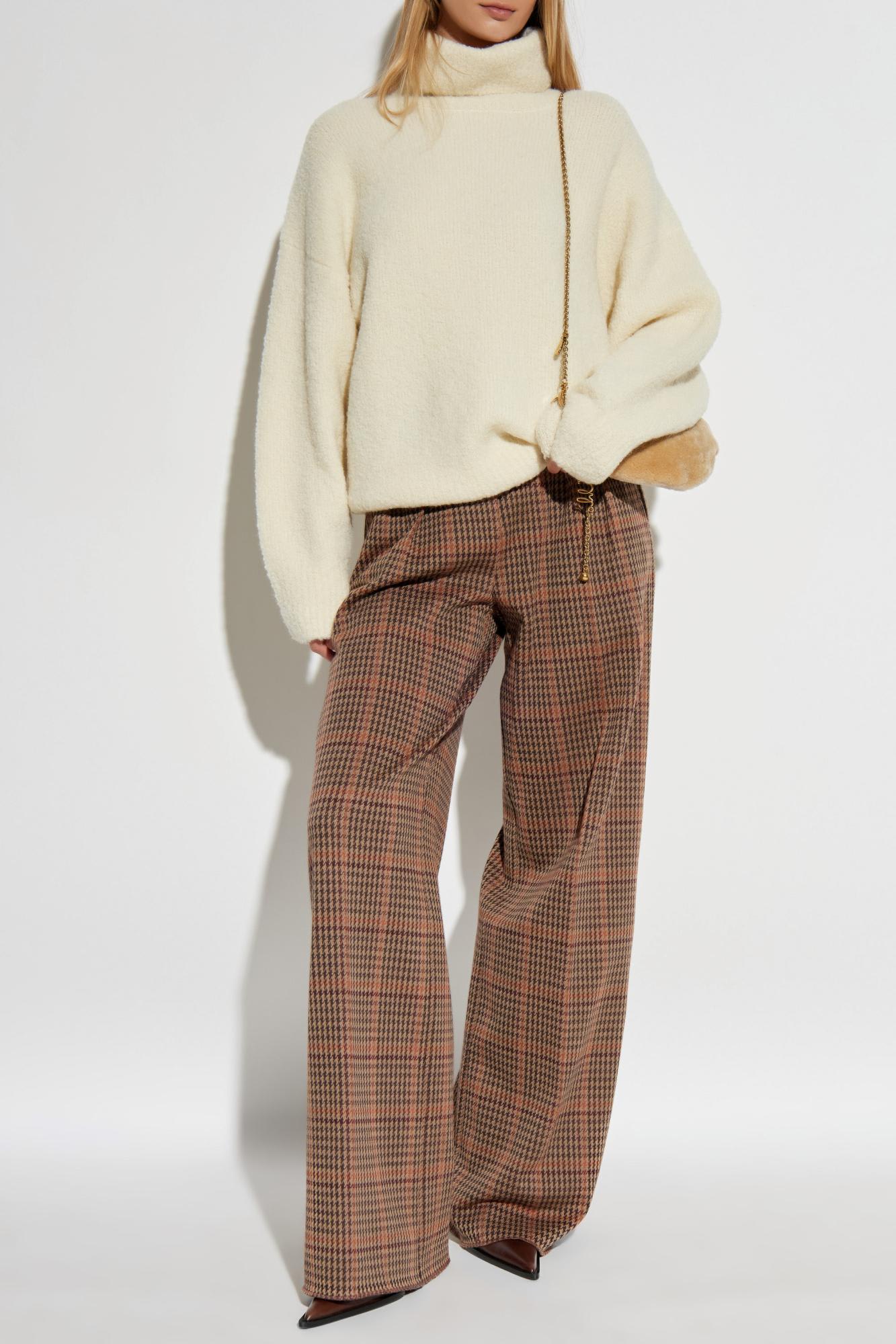 Totême Ribbed-knit Wool-blend Turtleneck Sweater In White