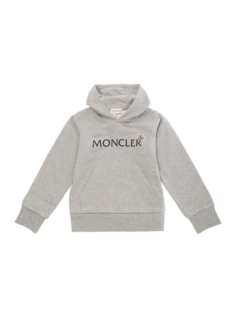 Moncler Boys Grey Kids Brand-print Relaxed-fit Cotton-jersey Hoody 8-14 Years 14 In Grey