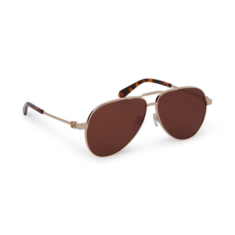 Shop Off-white Sunglasses In Oro/bronzo Specchiato