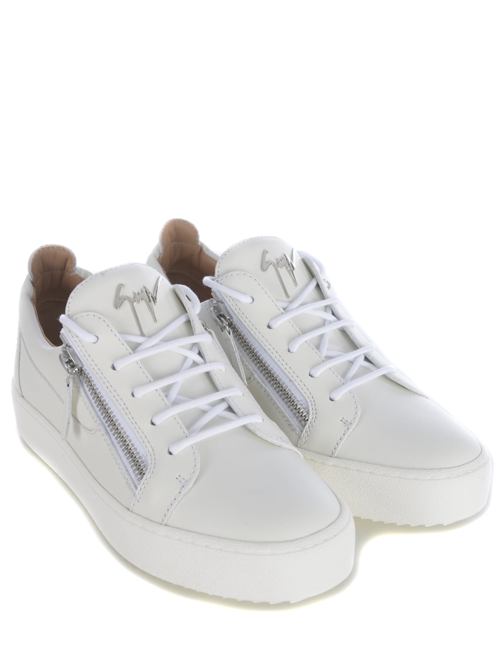 Wrap marts Jeg vil være stærk Giuseppe Zanotti Sneakers Frenkie In Leather In Bianco | ModeSens