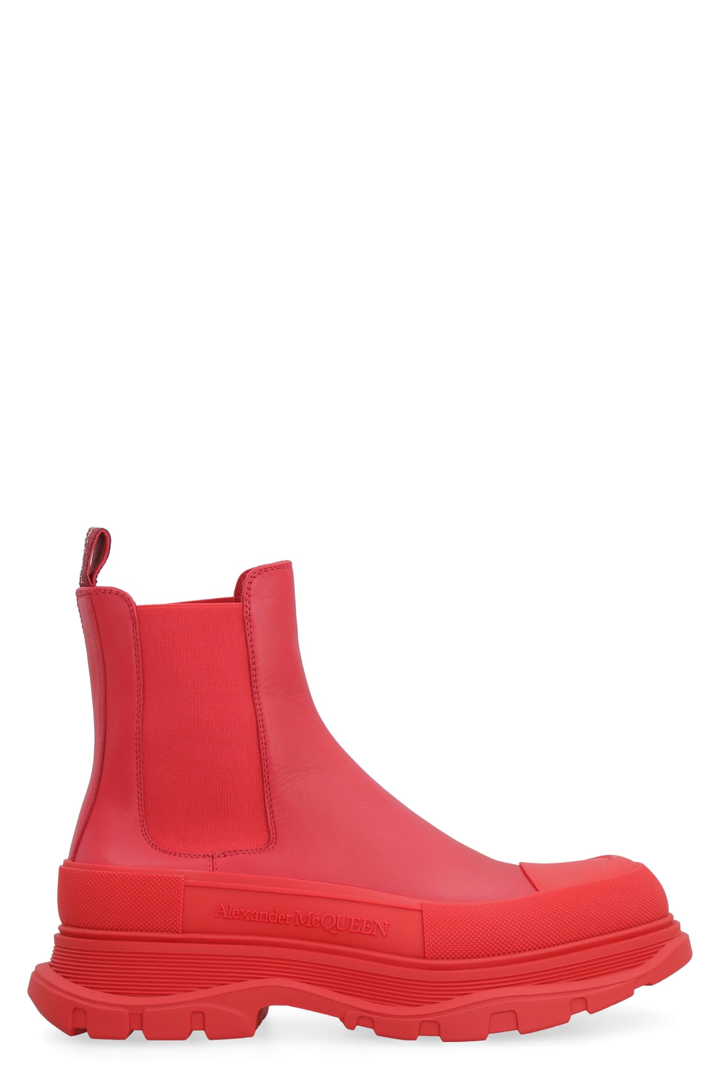 Alexander McQueen Tread Slick Leather Ankle Boots