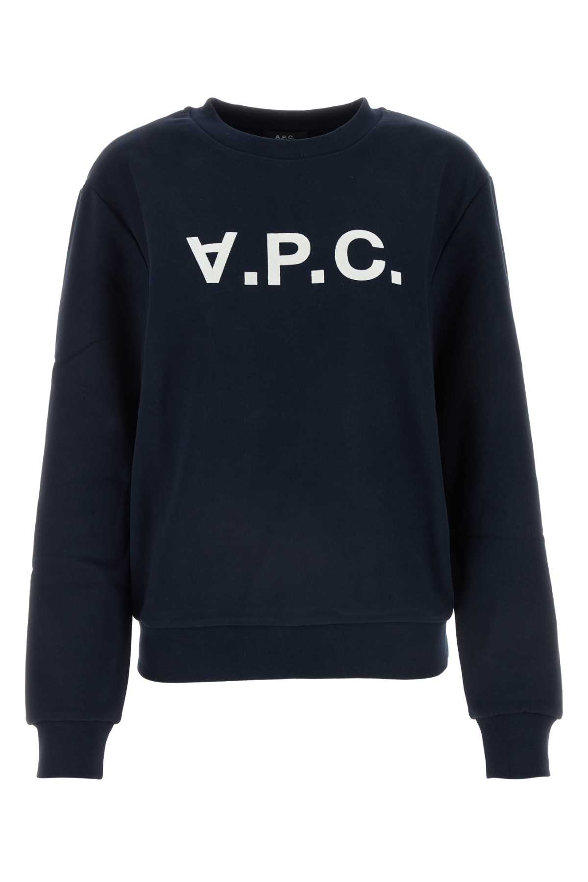 Shop Apc Midnight Blue Cotton Sweatshirt In Darknavyecru