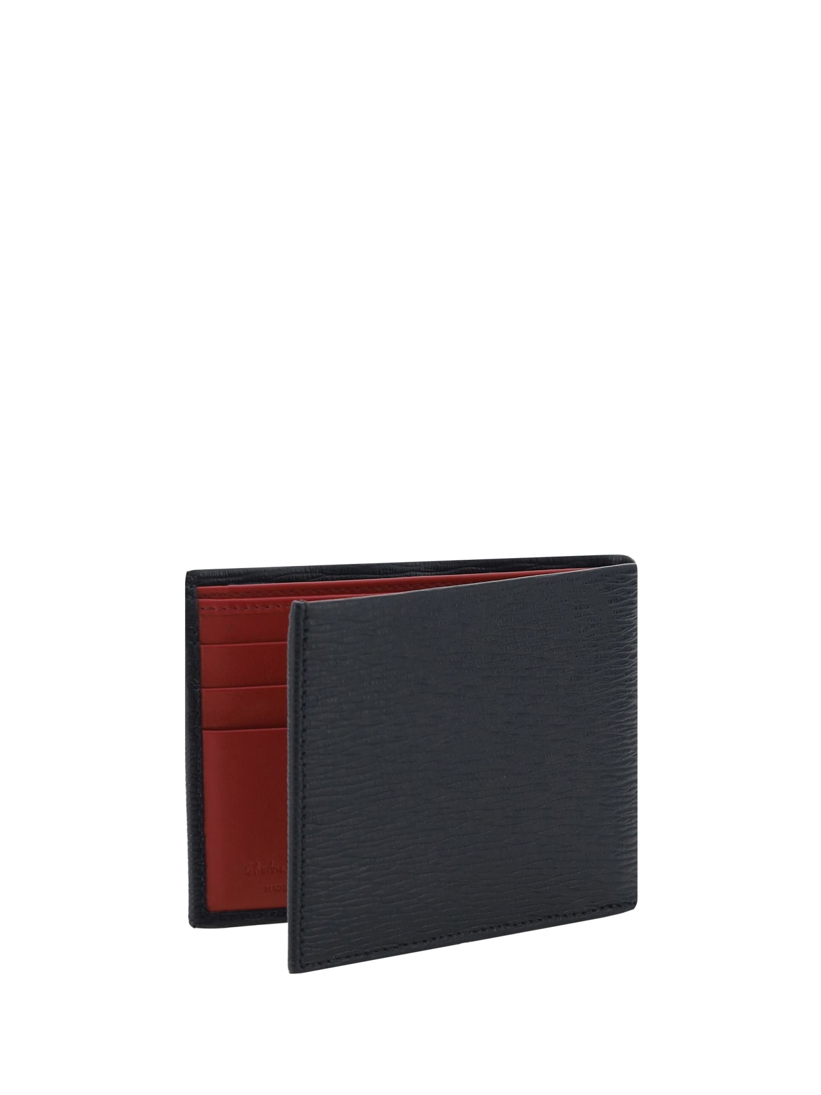 Ferragamo Gancini Leather Bifold Wallet In Black