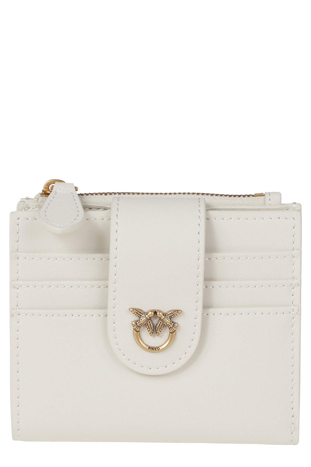 Pinko Logo Plaque Bi-fold Wallet In White
