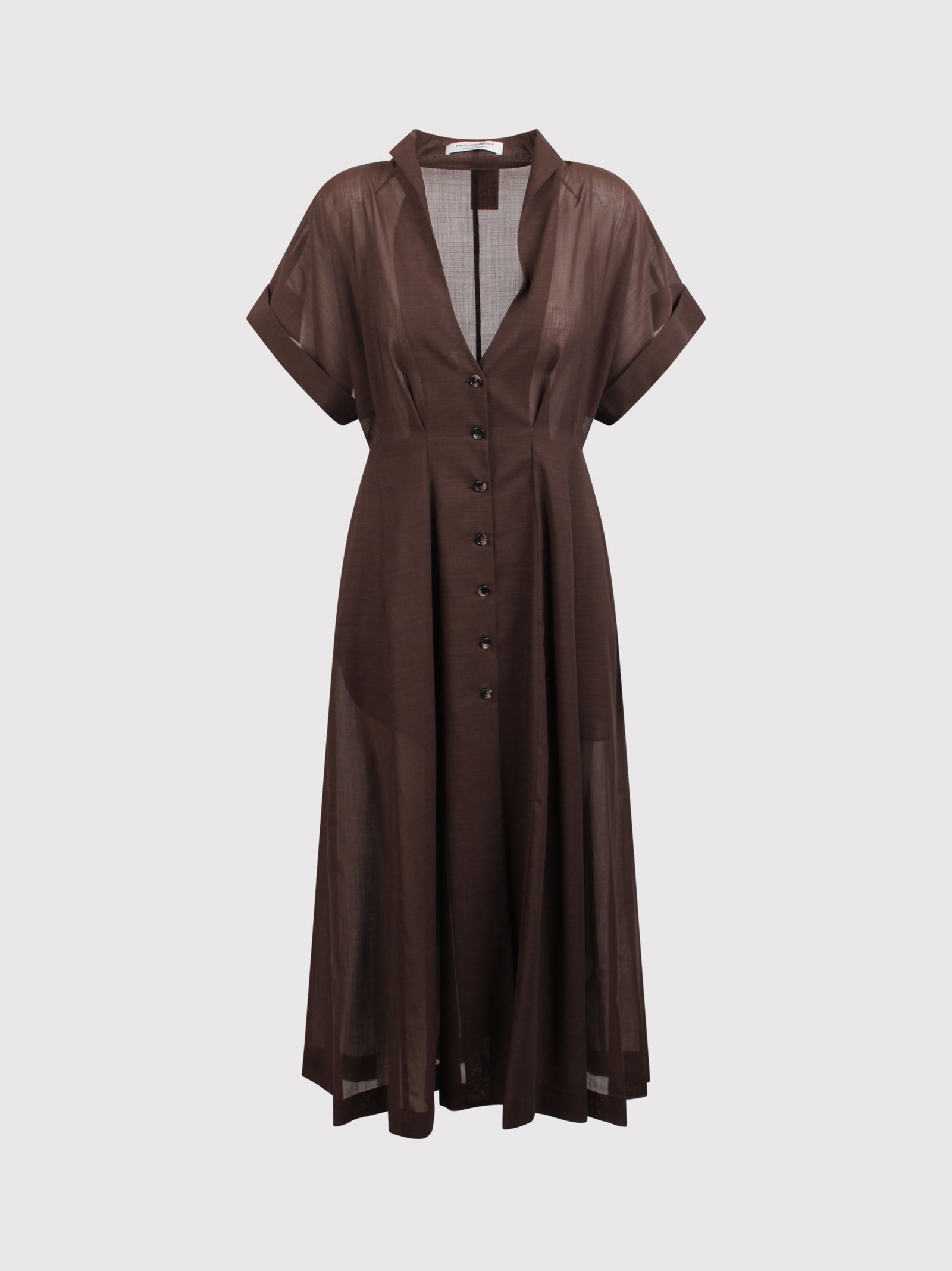 Shop Philosophy Di Lorenzo Serafini Wool Voile Shirt Dress