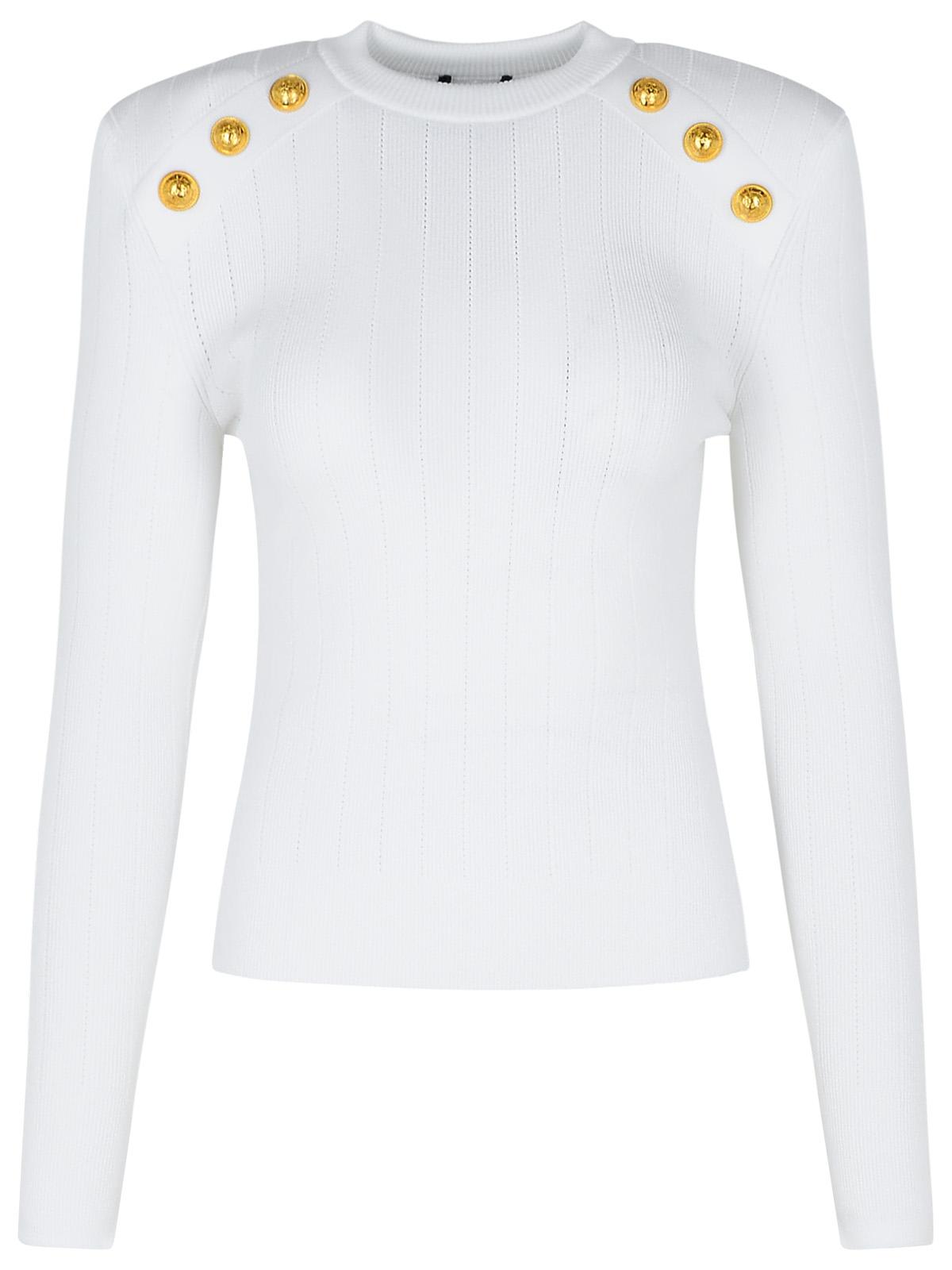 White Viscose Blend Sweater