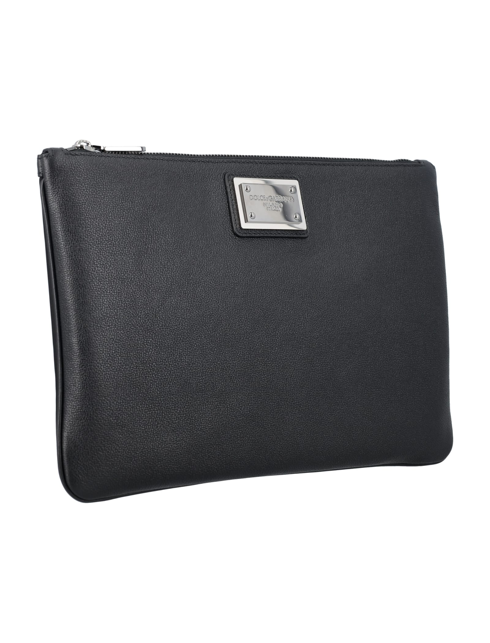 Shop Dolce & Gabbana Pouch Plaque In Black