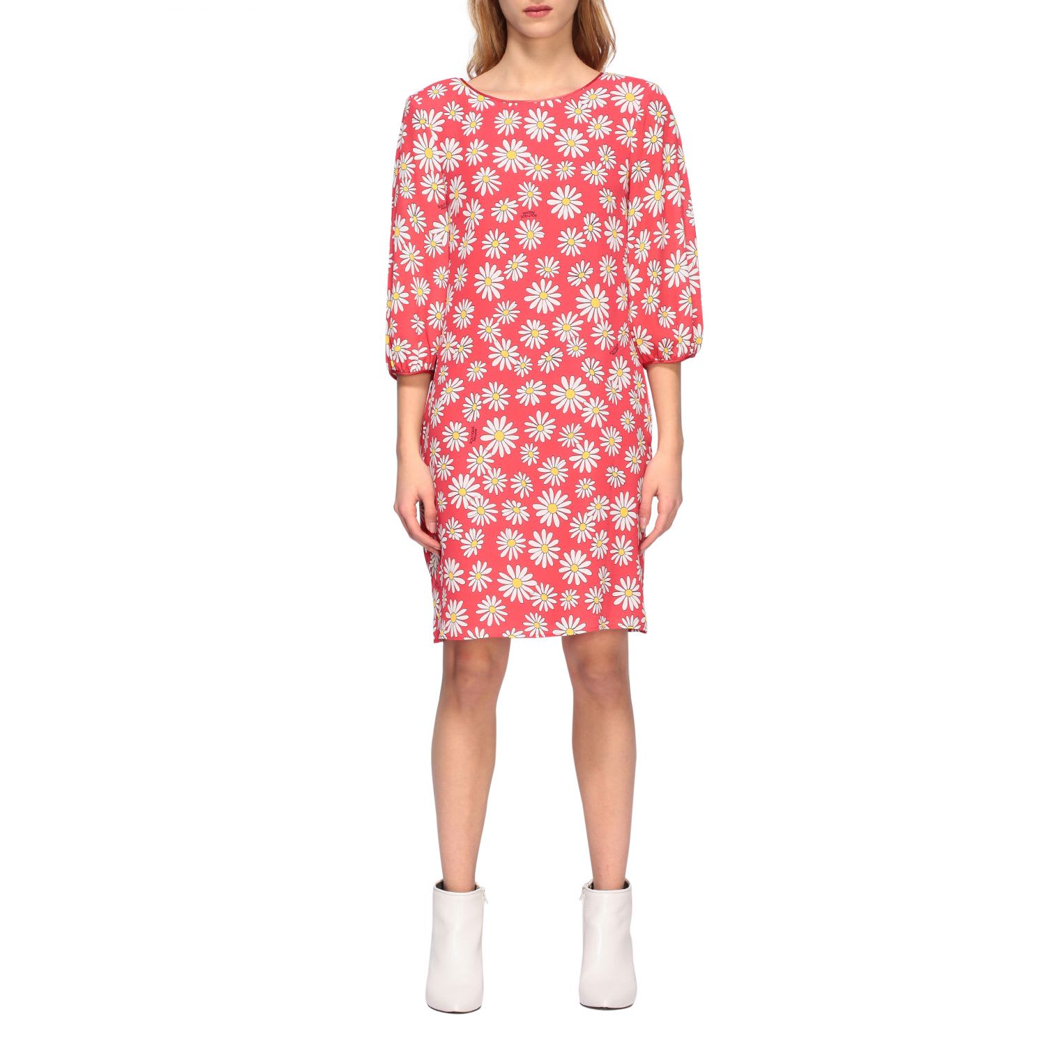 BOUTIQUE MOSCHINO GEORGETTE DRESS WITH DAISY PRINT,11235661