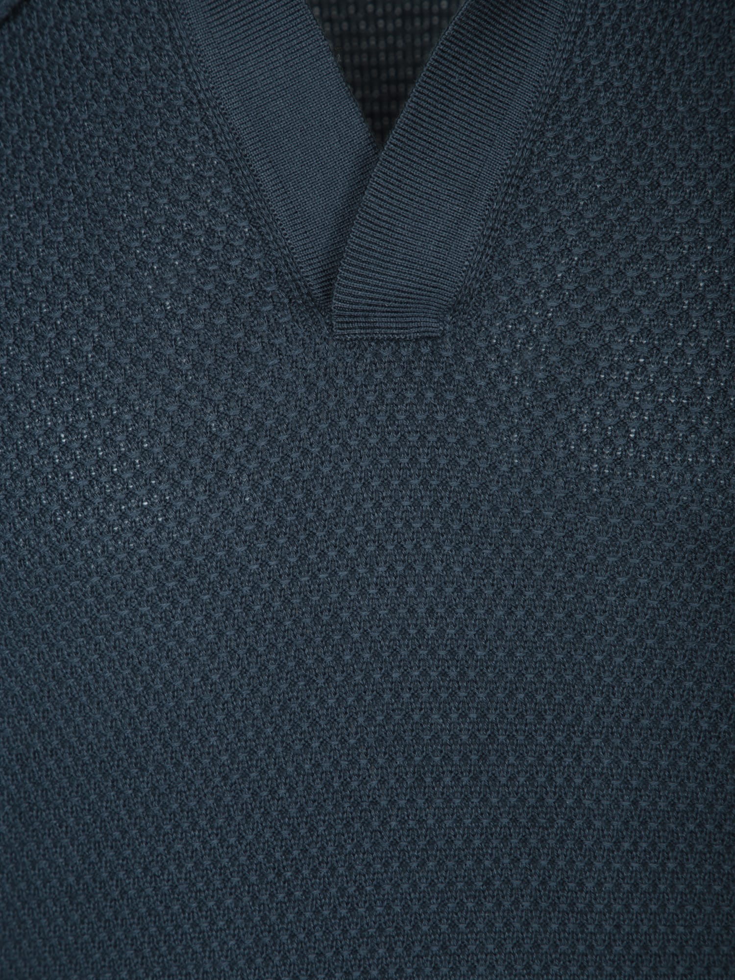 Shop Zegna Teal Blue Cotton Polo Shirt
