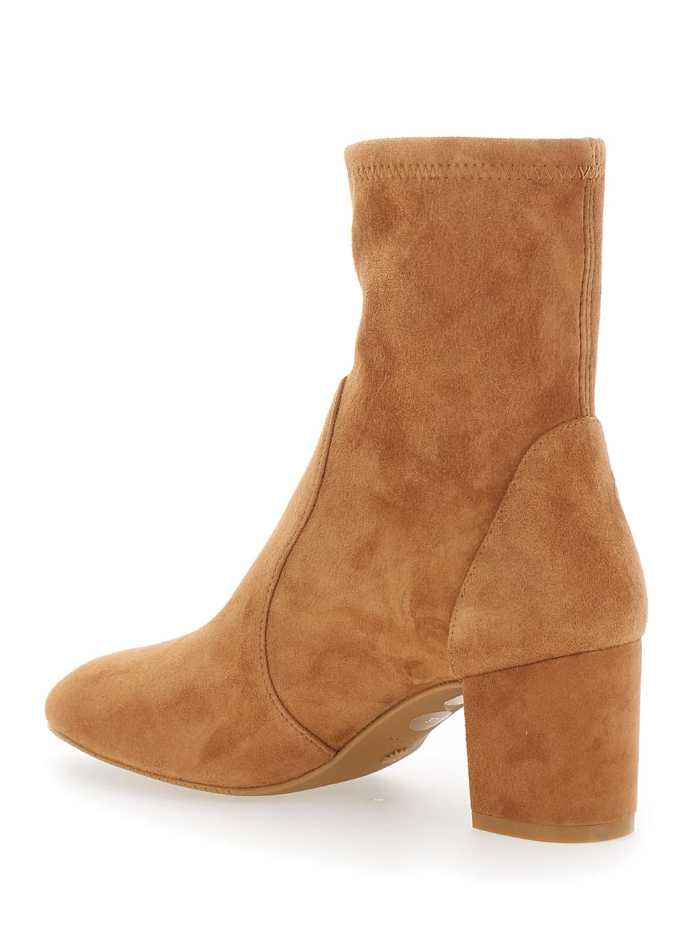 Stuart Weitzman Yuliana Beige Ankle Boots With Medium Block Heel In Ecoleather Woman