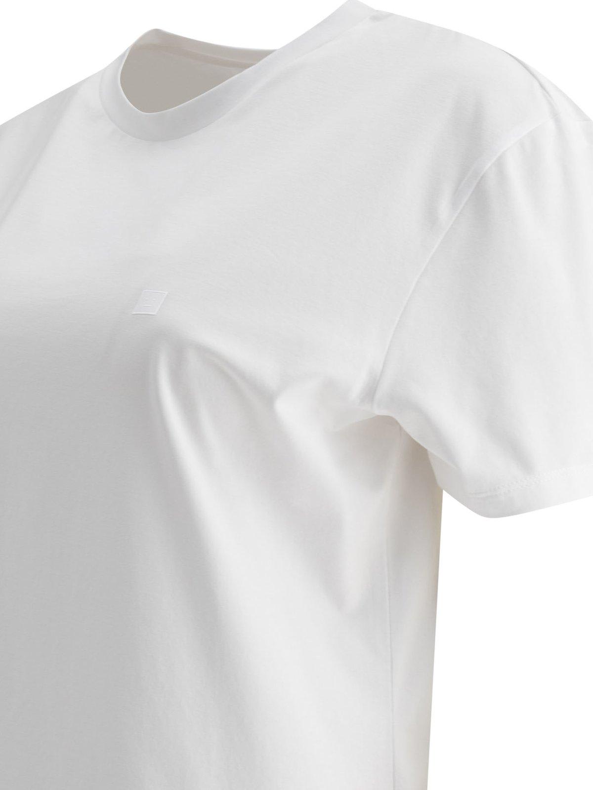 Acne Studios Crew Neck Cotton T-shirt In Bianco