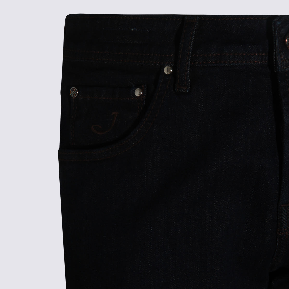 Jacob Cohen Straight Leg Five-pocket Trousers Rivet Accents In Black