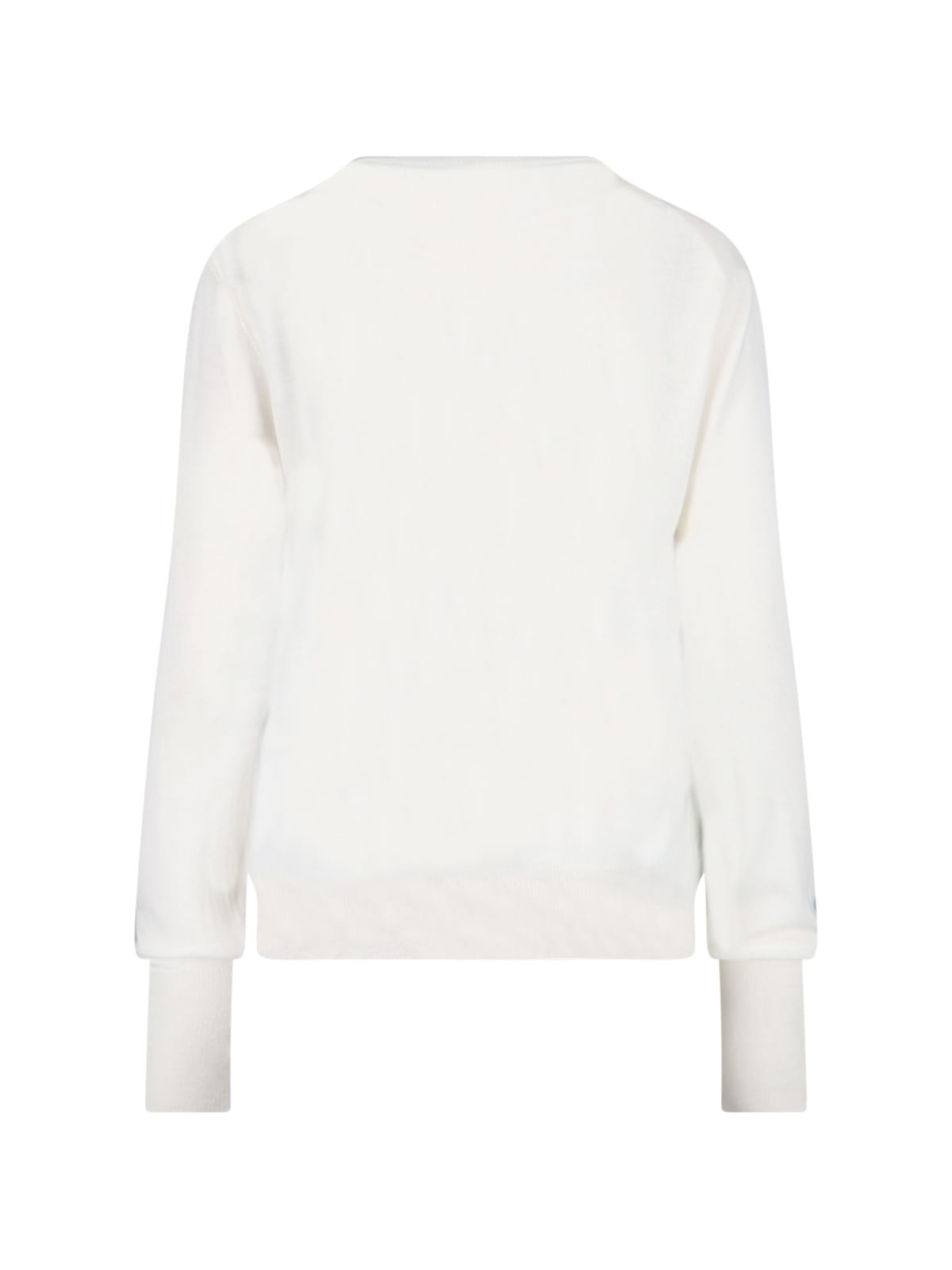 Ma'ry'ya Virgin Wool And Silk Blend Sweater In White