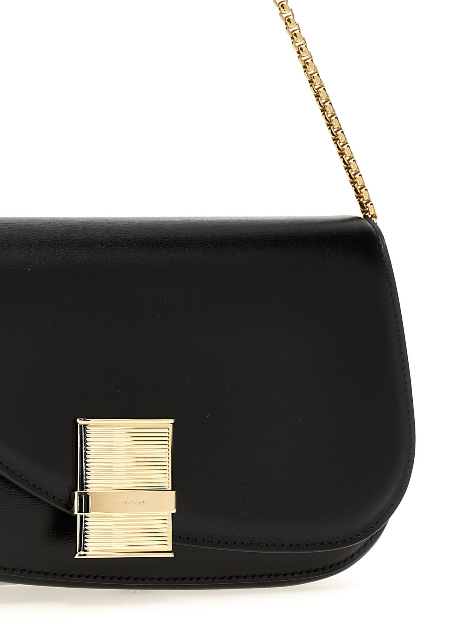 Shop Ferragamo Fiamma Xs Crossbody Bag In Black