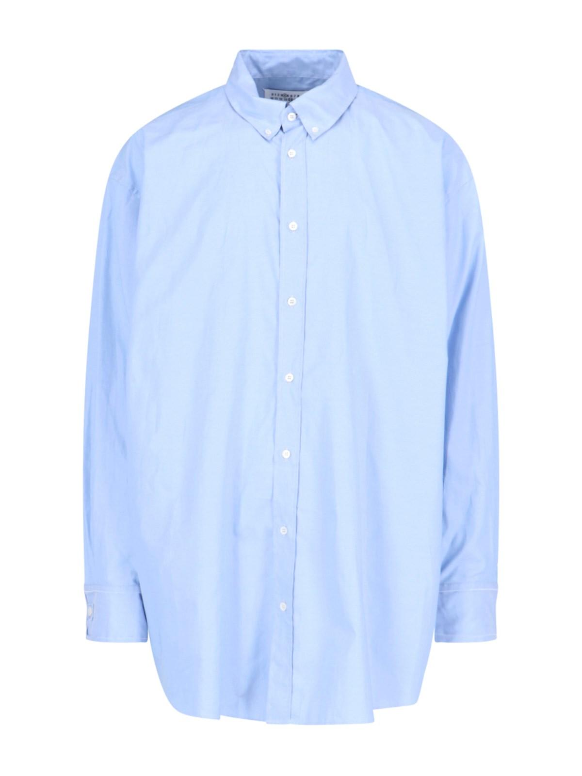 Shop Maison Margiela Oxford Shirt In Clear Blue