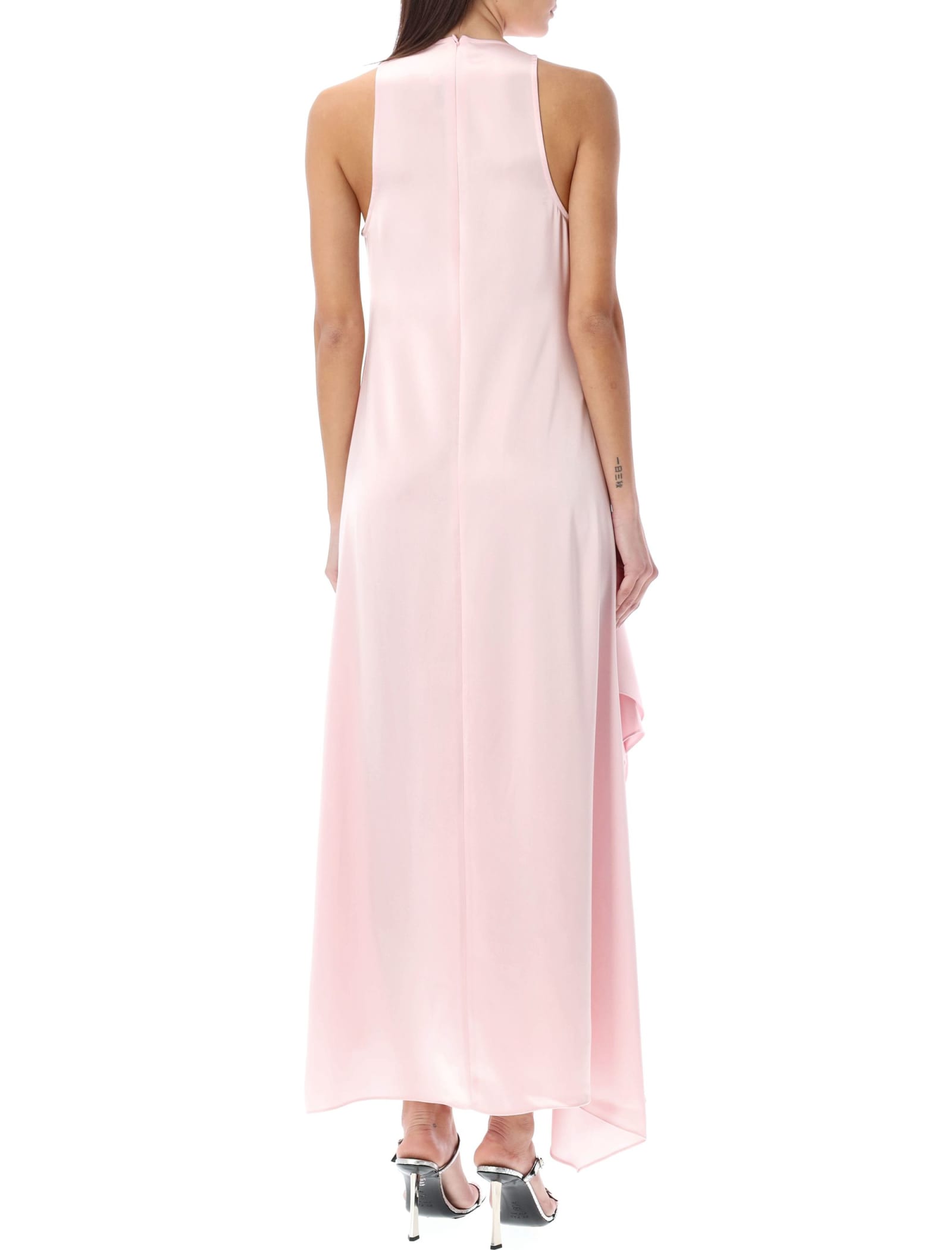 Shop Jw Anderson Draped Long Dress In Pink