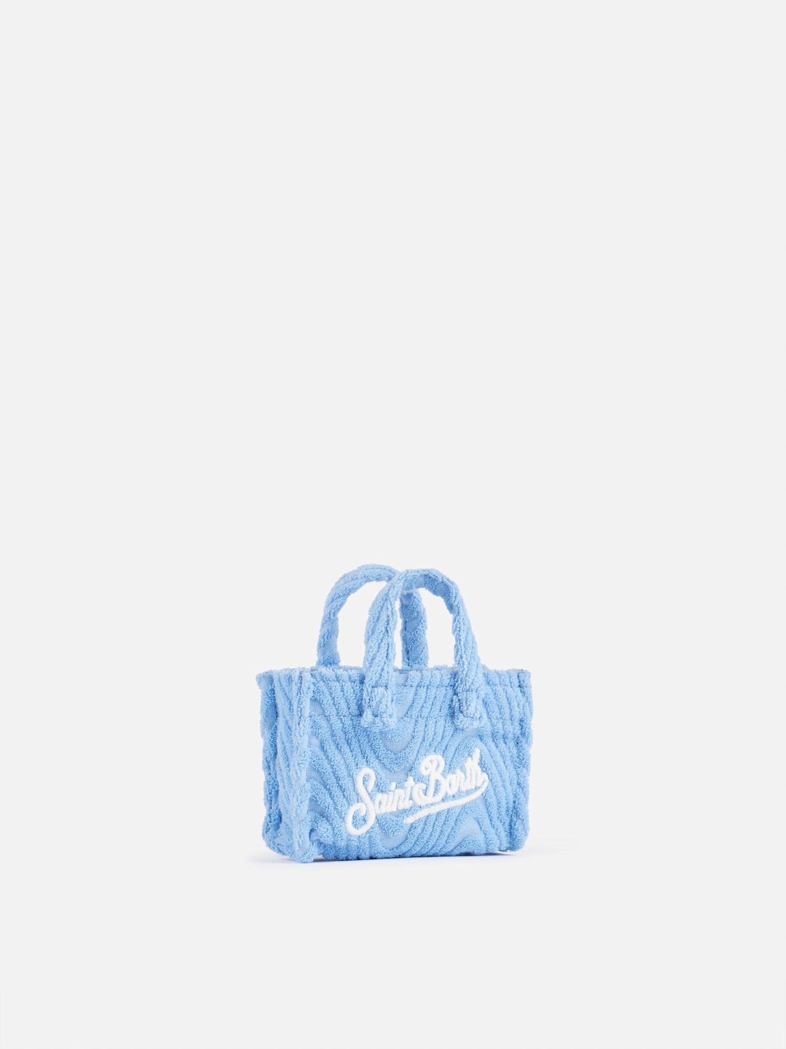 Mc2 Saint Barth Light Blue Terry Embossed Key Holder In Sky
